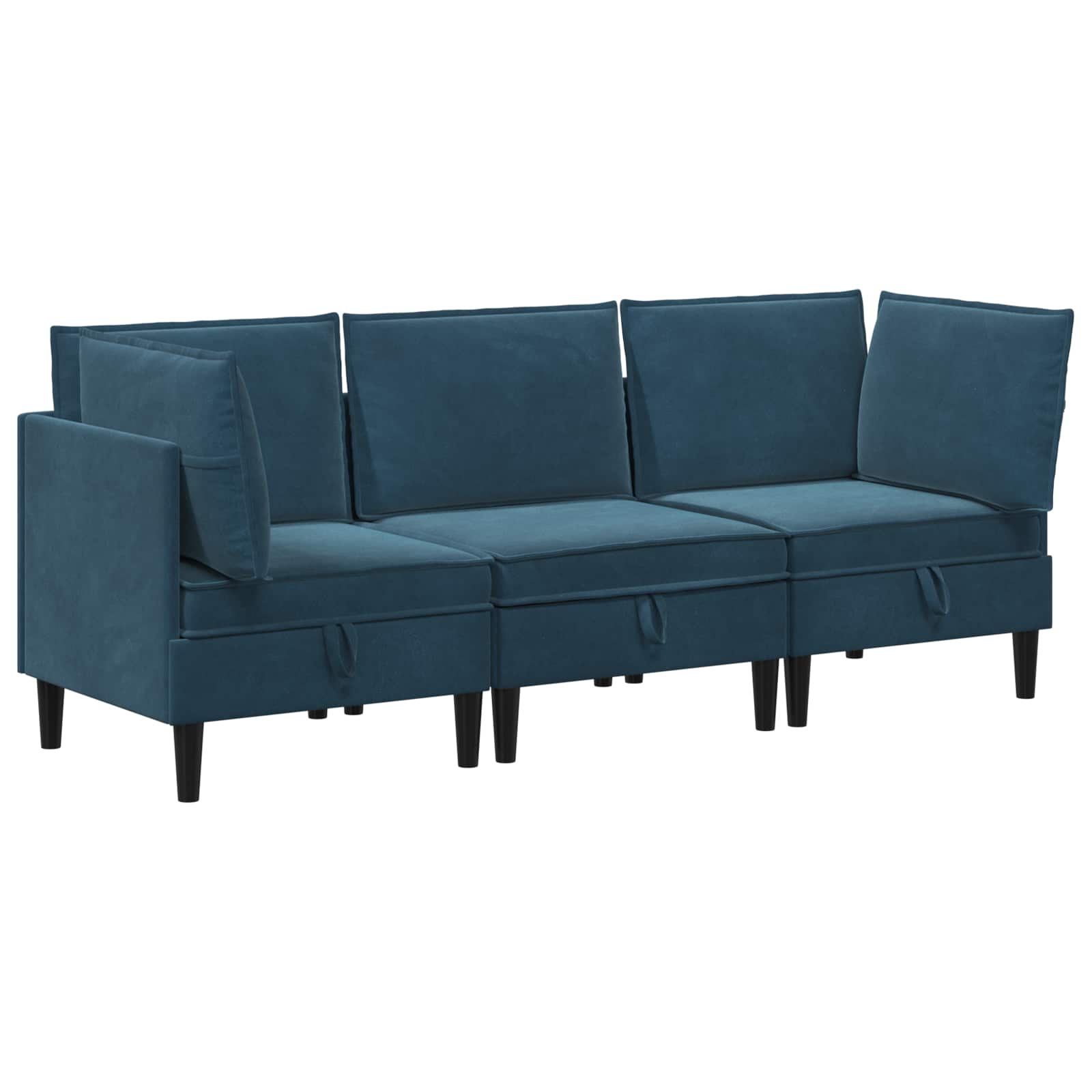 Set namještaja za dnevni boravak s jastukom 3 pcs Plava Baršun