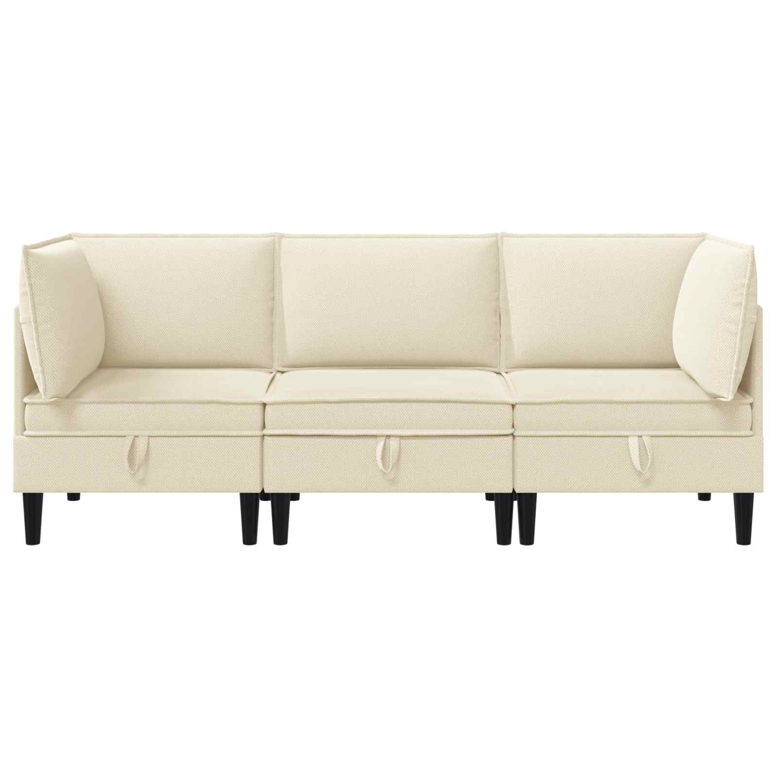 Set namještaja za dnevni boravak 3 pcs Krem Tkanina