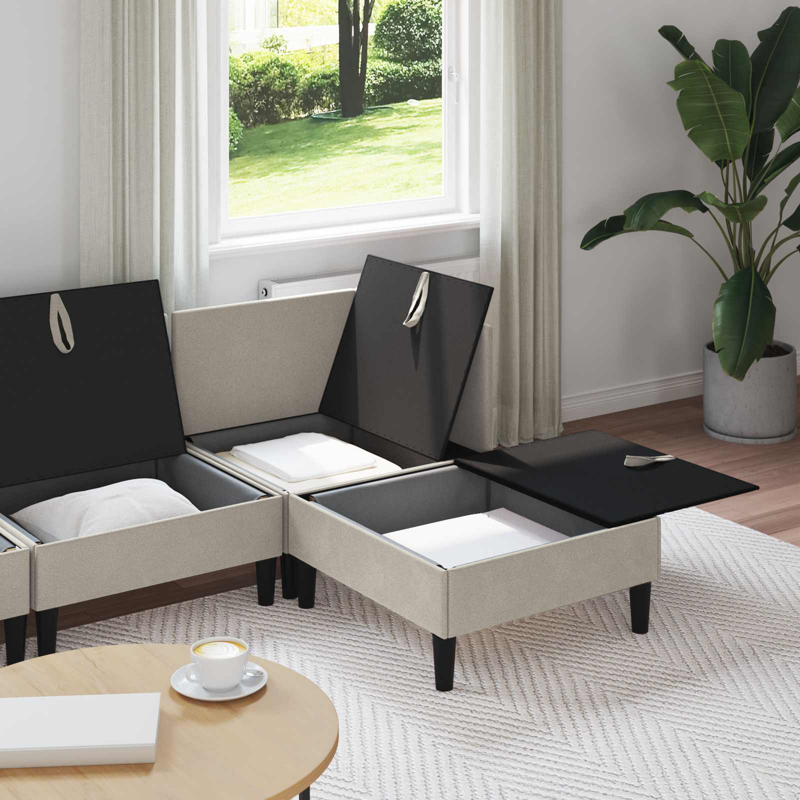 Set namještaja za dnevni boravak 4 pcs Zobena Tkanina