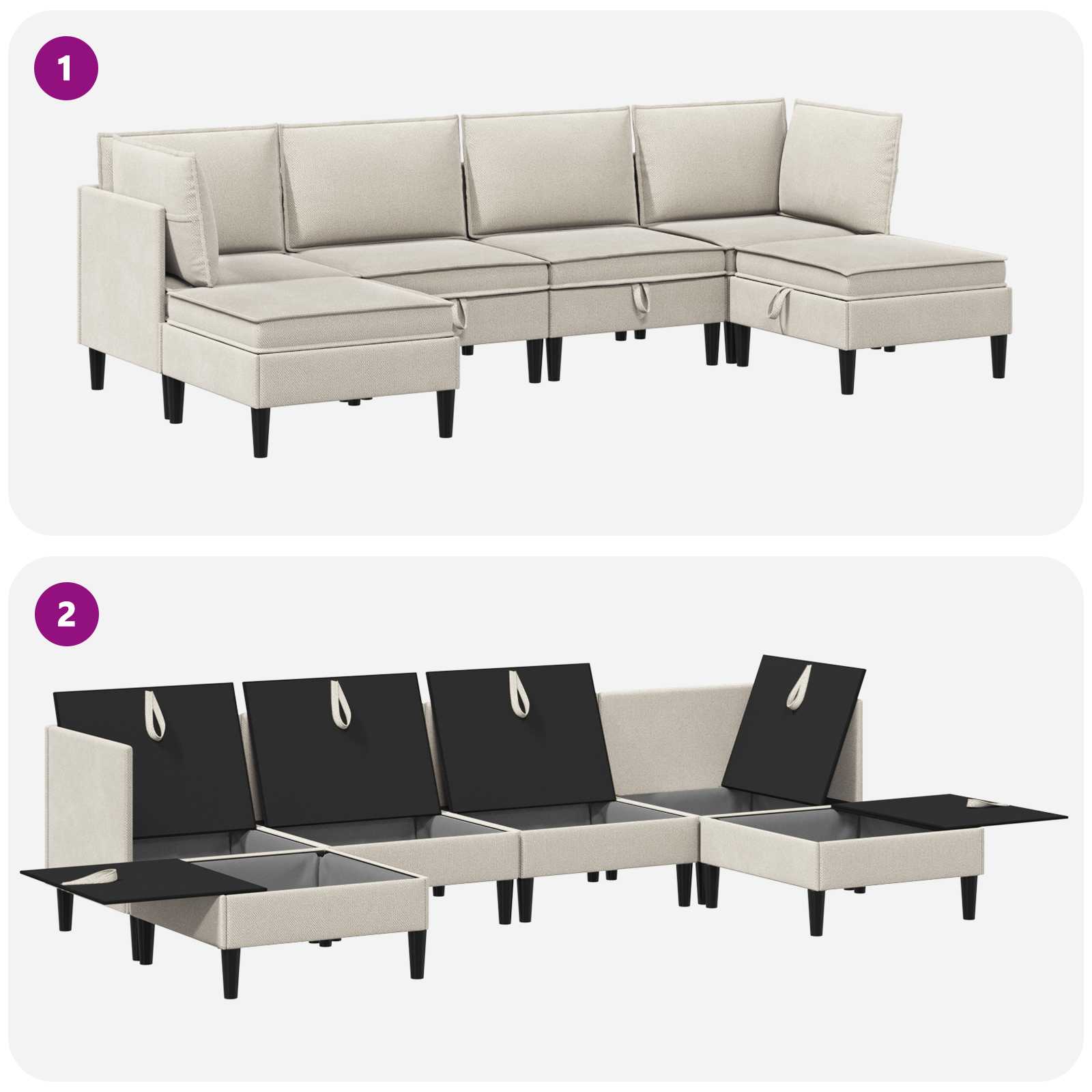 Set namještaja za dnevni boravak 6 pcs Zobena Tkanina