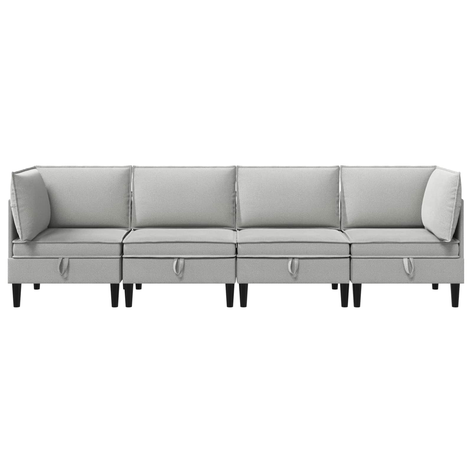 Set namještaja za dnevni boravak 4 pcs Svjetlosiva Tkanina