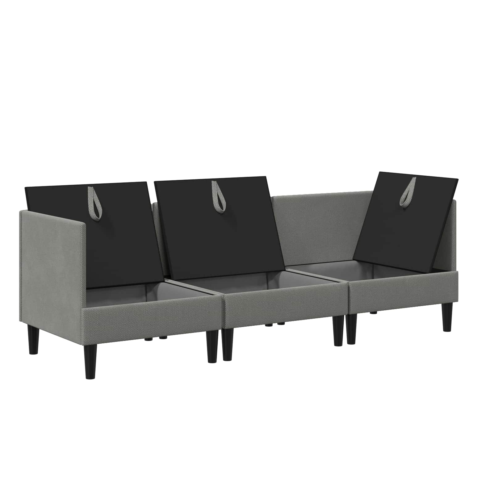 Set namještaja za dnevni boravak 3 pcs Tamnosiva Tkanina