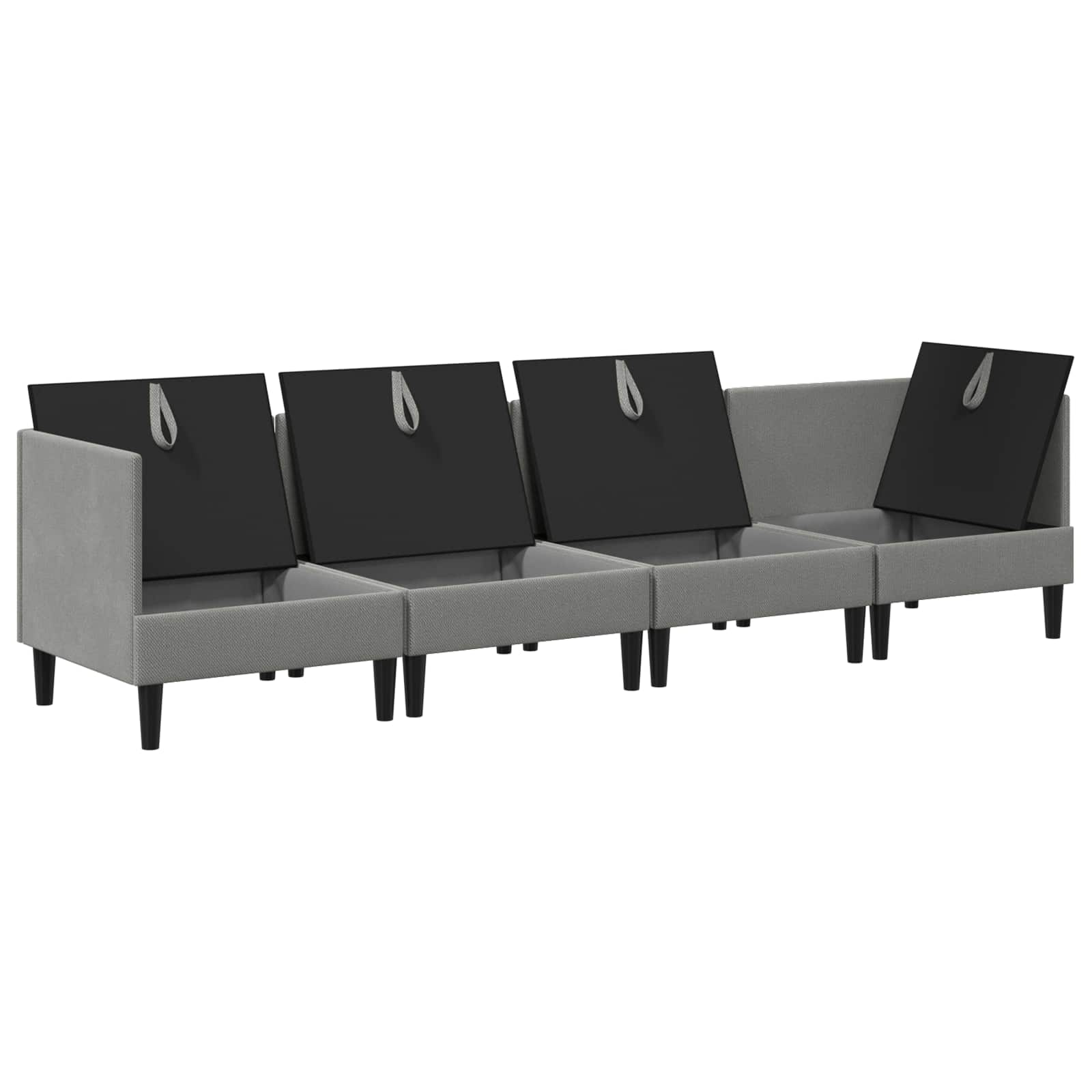 Set namještaja za dnevni boravak 4 pcs Tamnosiva Tkanina