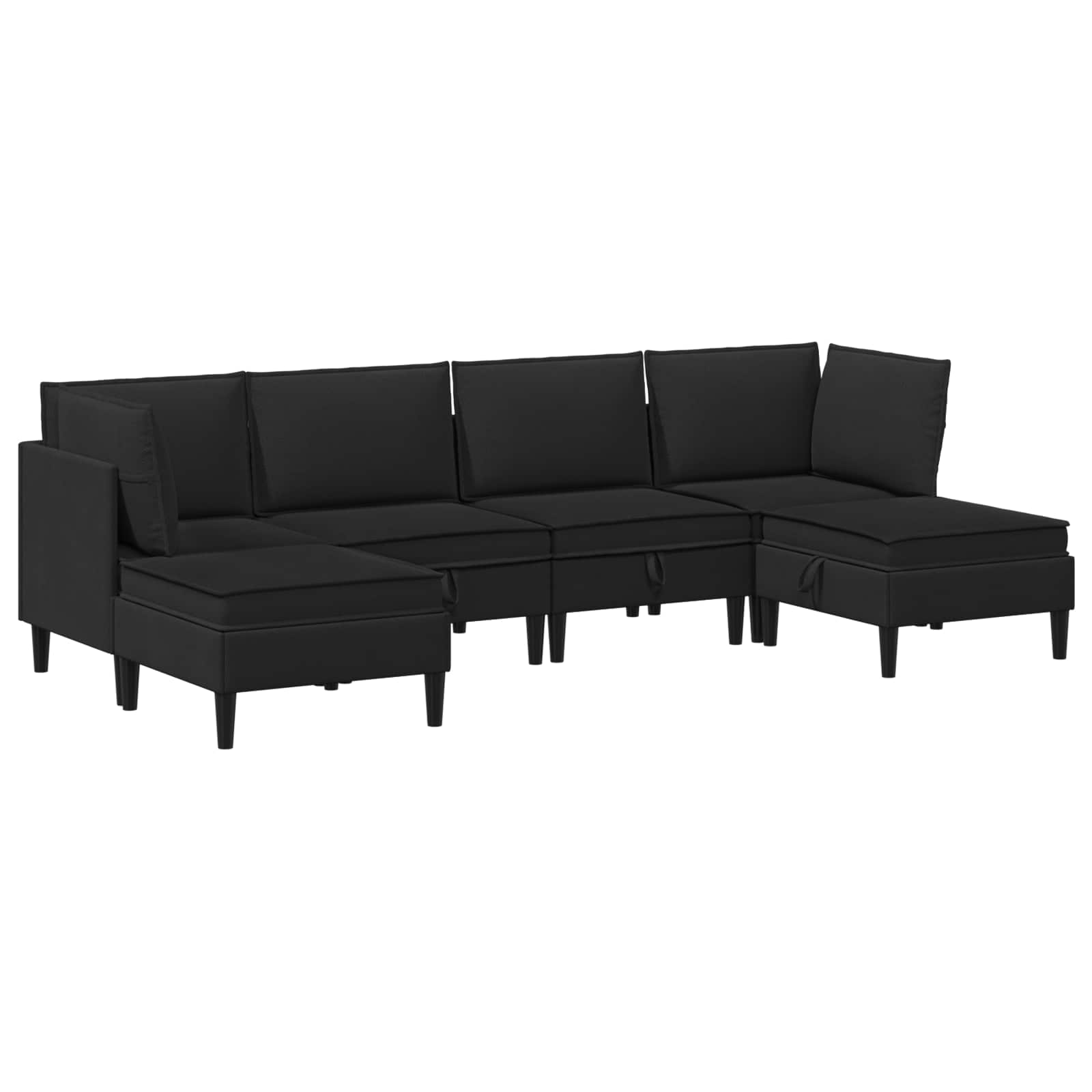 Set namještaja za dnevni boravak 6 pcs Crna Tkanina