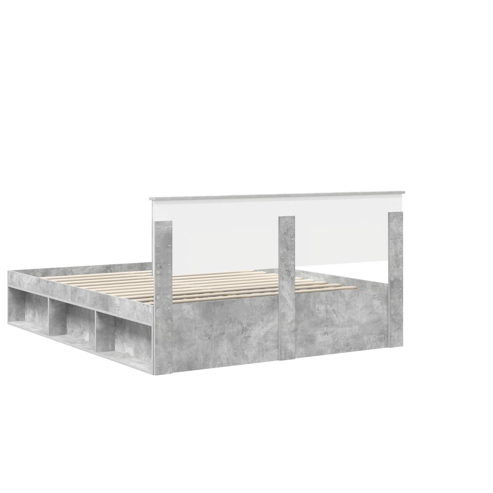 Krevetna konstrukcija Beton 160 x 200 cm Čvrsto borovo drvo