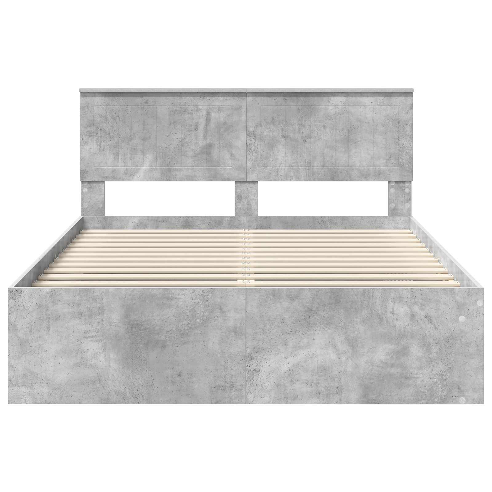 Krevetna konstrukcija Beton 140 x 200 cm Čvrsto borovo drvo