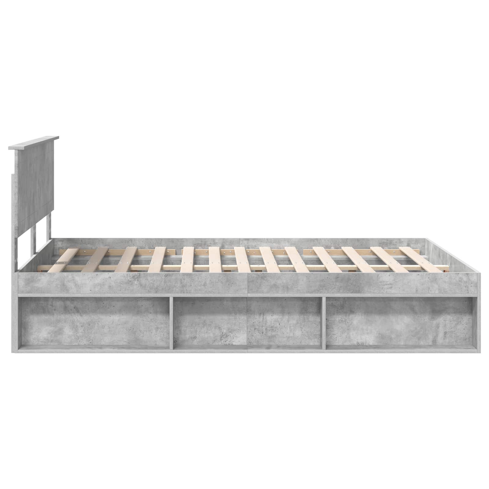 Krevetna konstrukcija Beton 140 x 190 cm Čvrsto borovo drvo