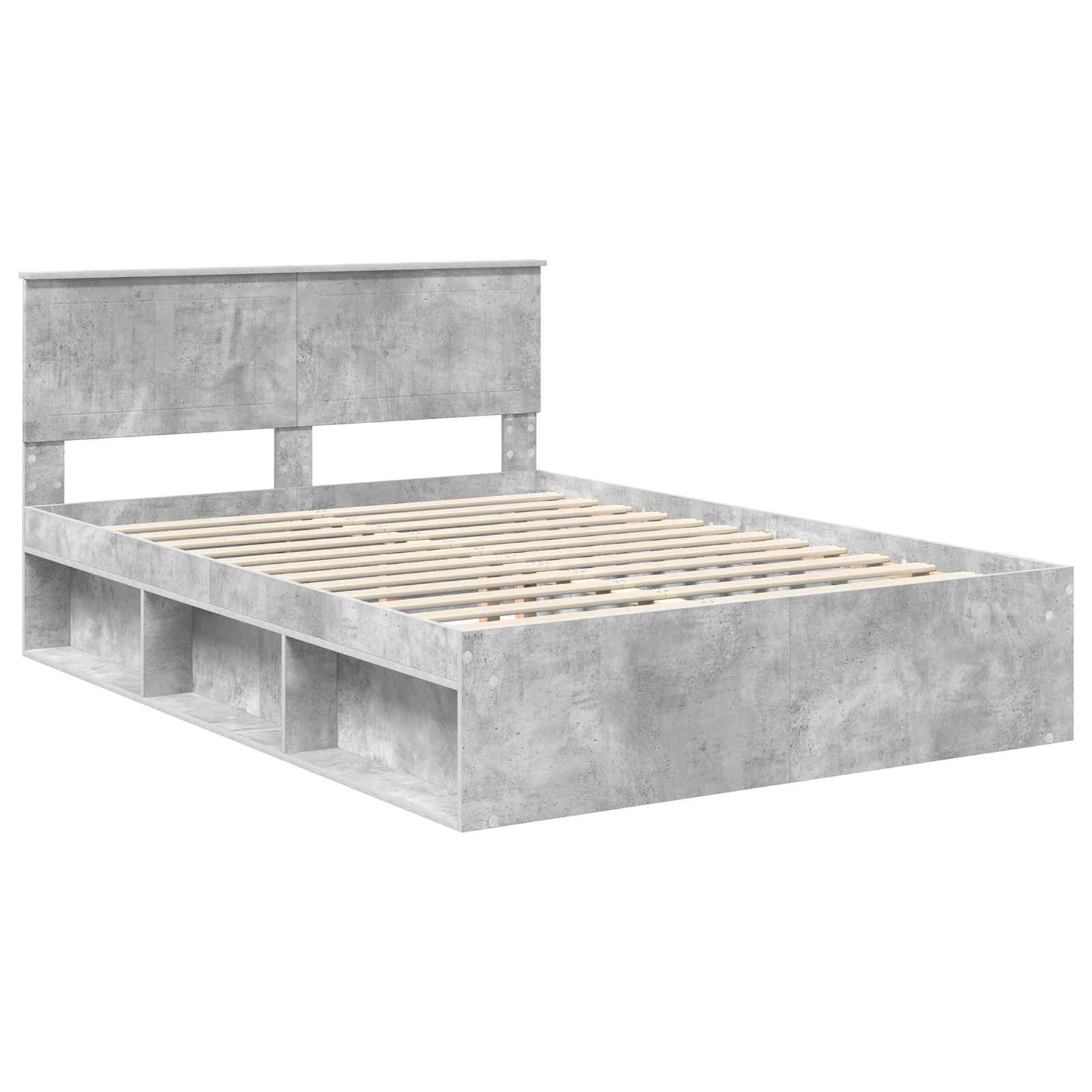 Krevetna konstrukcija s uzglavljem Betonska siva 135 x 190 cm