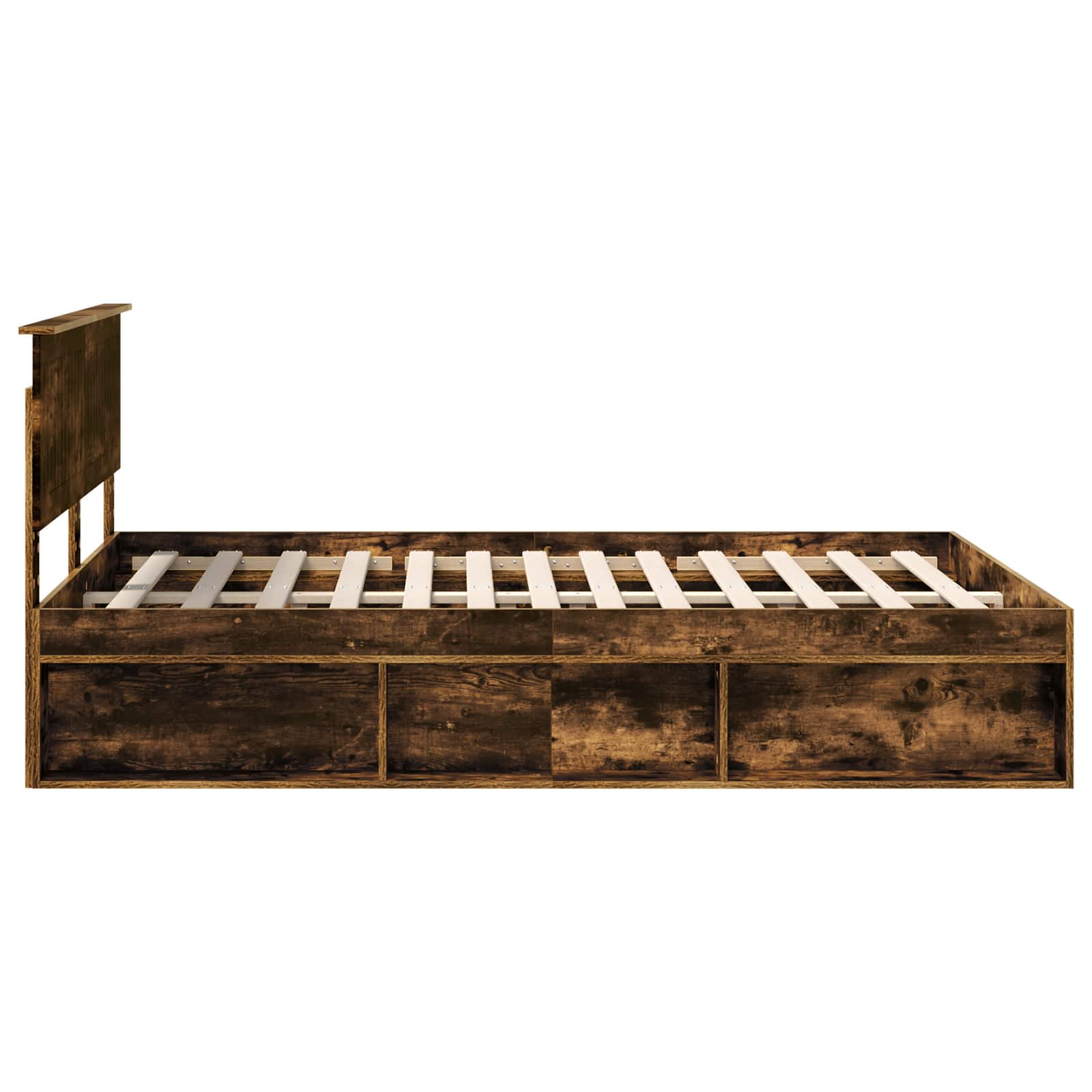Krevetna konstrukcija s uzglavljem Dimljeni hrast 135 x 190 cm