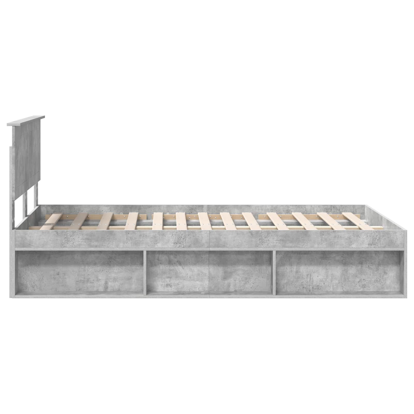 Krevetna konstrukcija Beton 120 x 200 cm Čvrsto borovo drvo