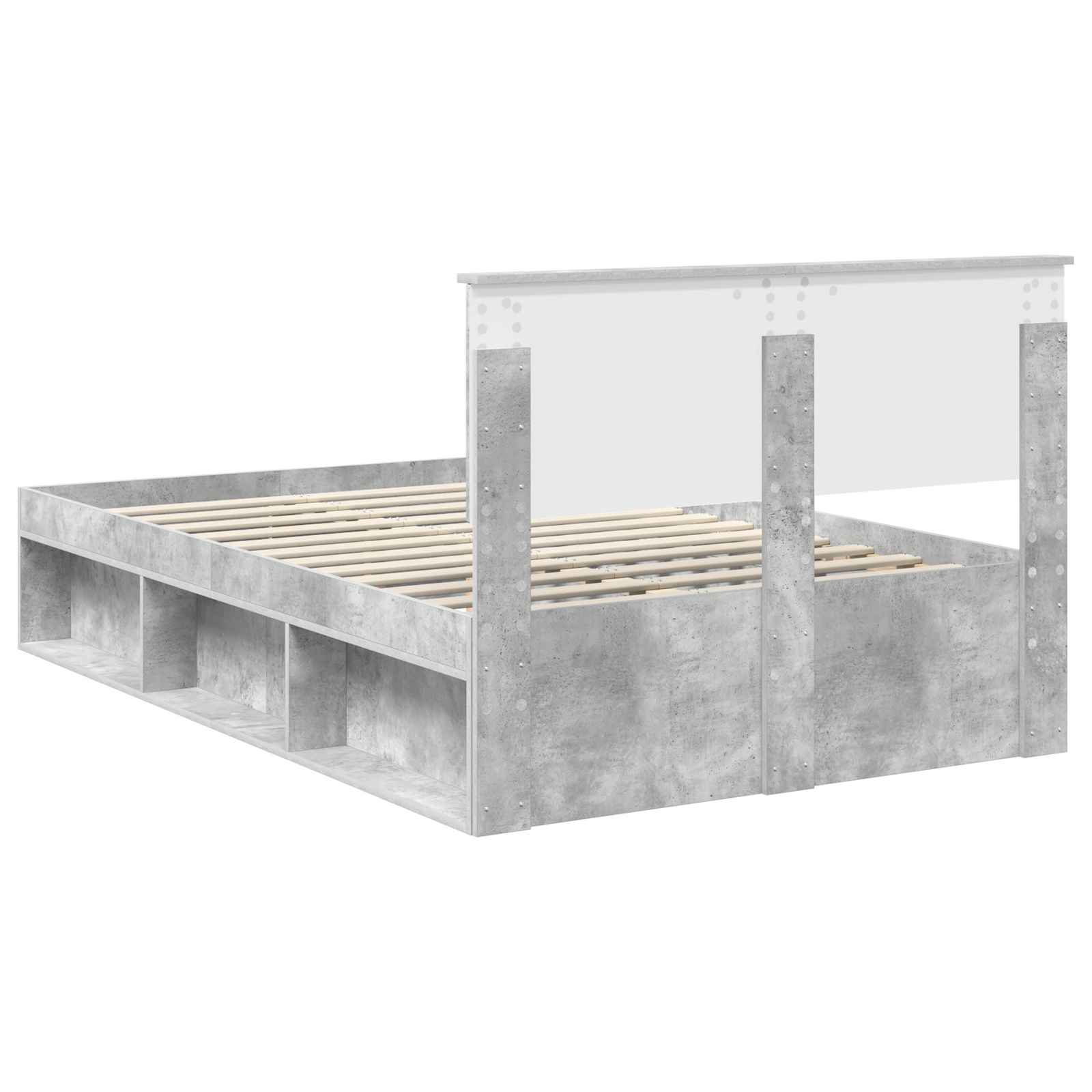 Krevetna konstrukcija Beton 120 x 190 cm Čvrsto borovo drvo