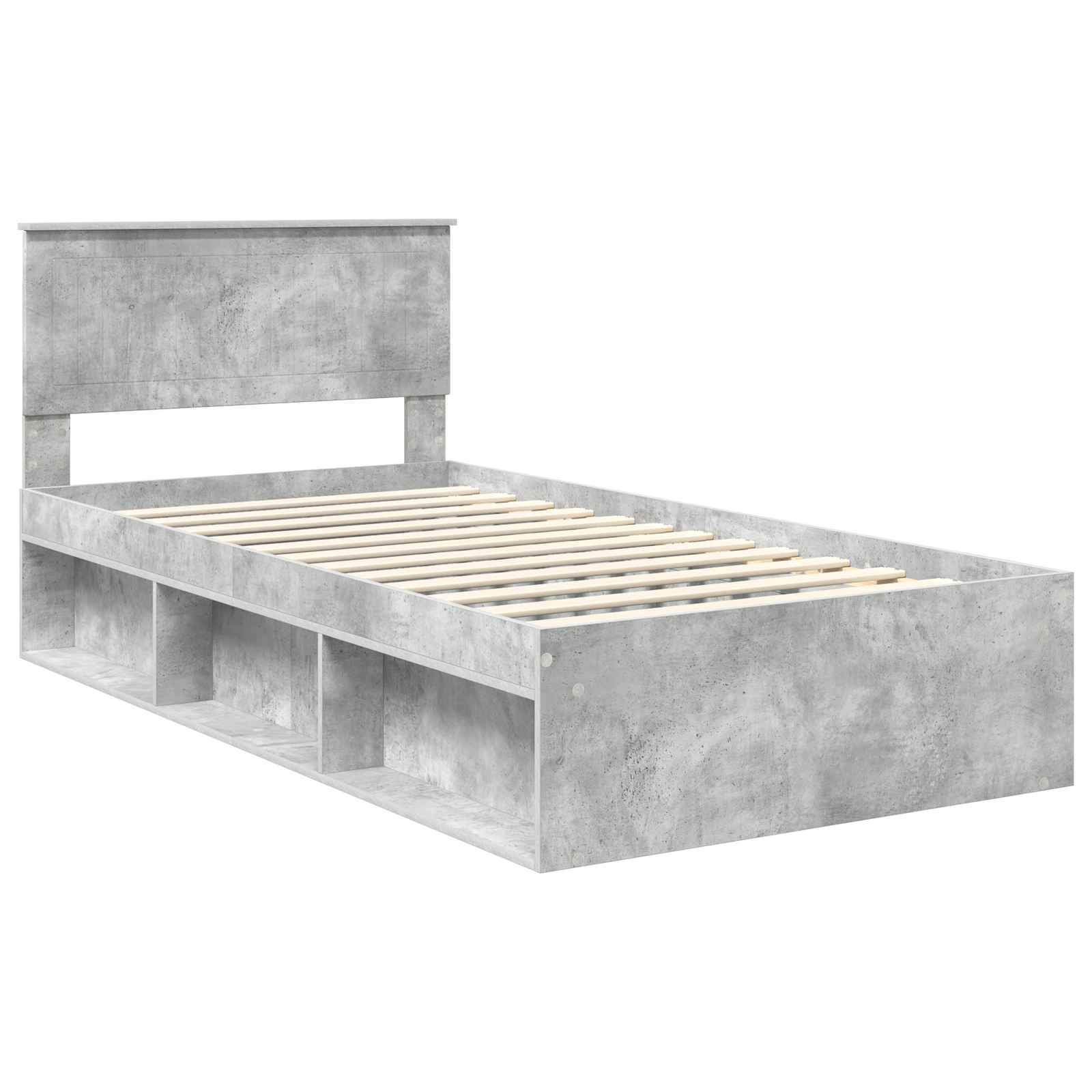 Krevetna konstrukcija s uzglavljem Betonska siva 100 x 200 cm