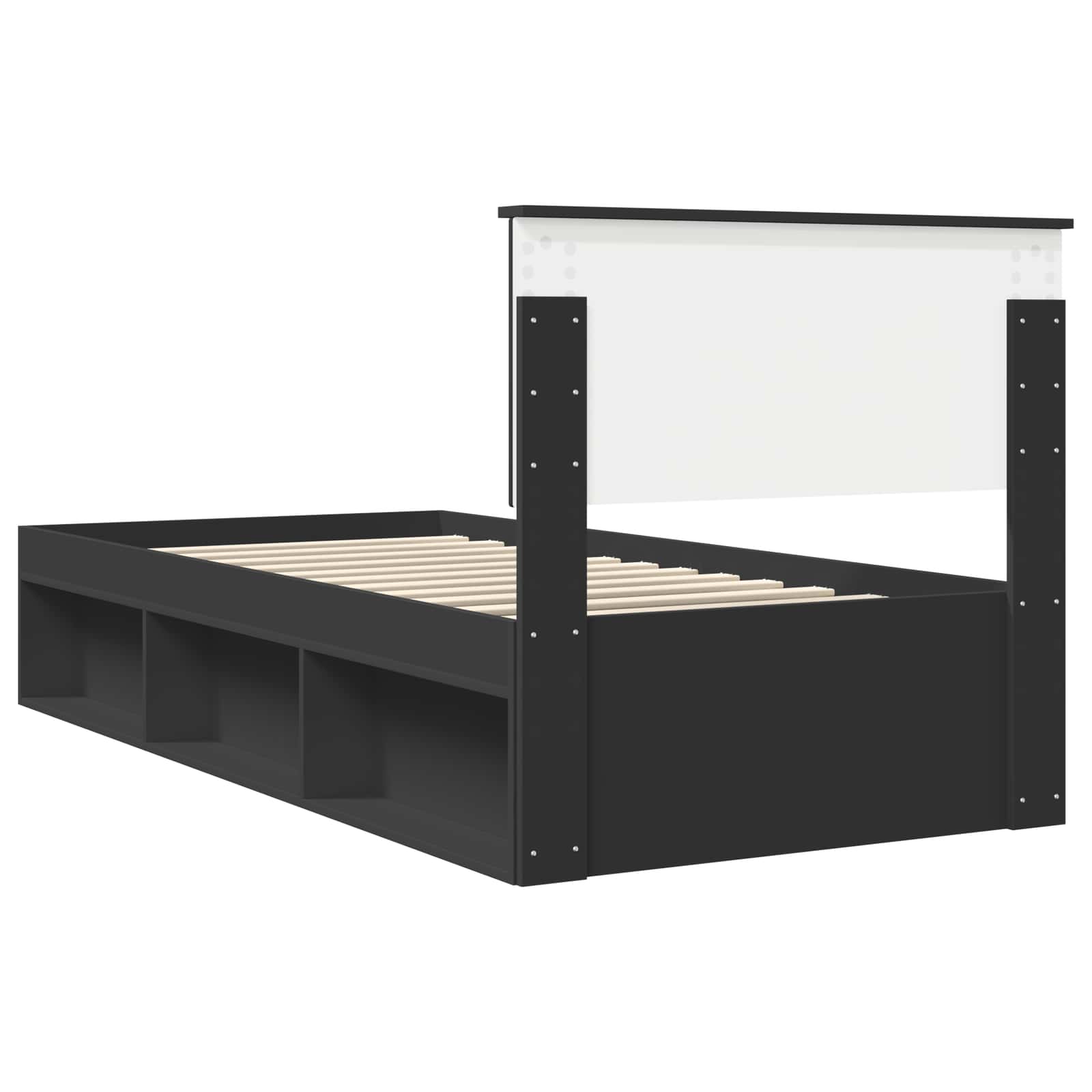 Krevetna konstrukcija Crna 90 x 200 cm Čvrsto borovo drvo