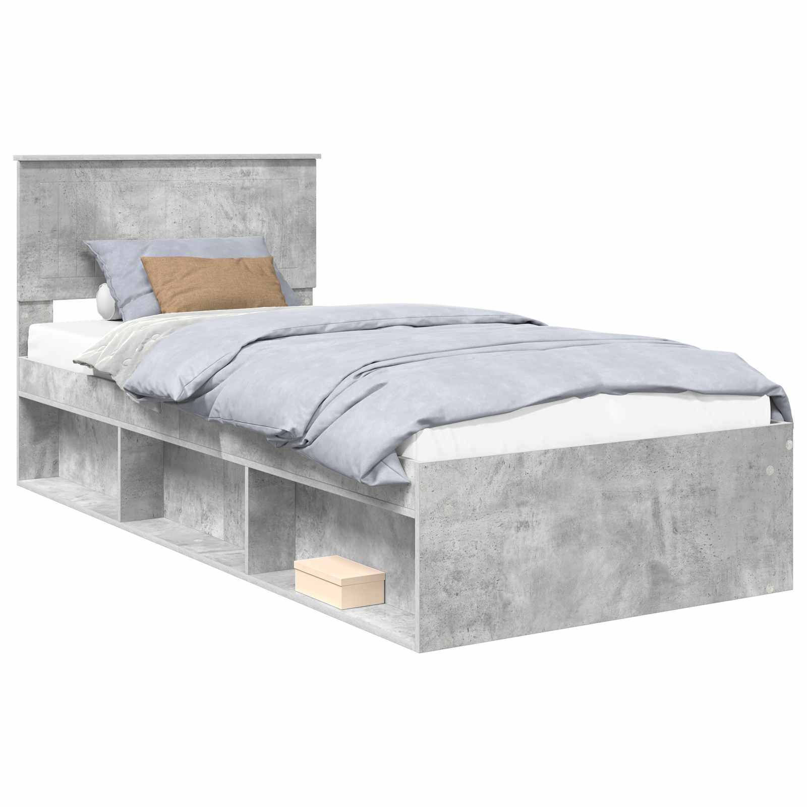 Krevetna konstrukcija Beton 90 x 200 cm Čvrsto borovo drvo