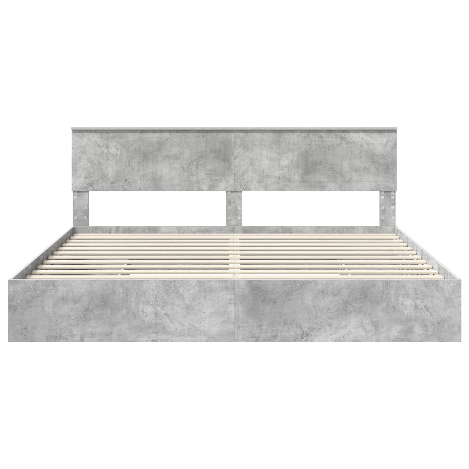 Krevet s od storage s uzglavljem Betonski sivi 200 x 200 cm