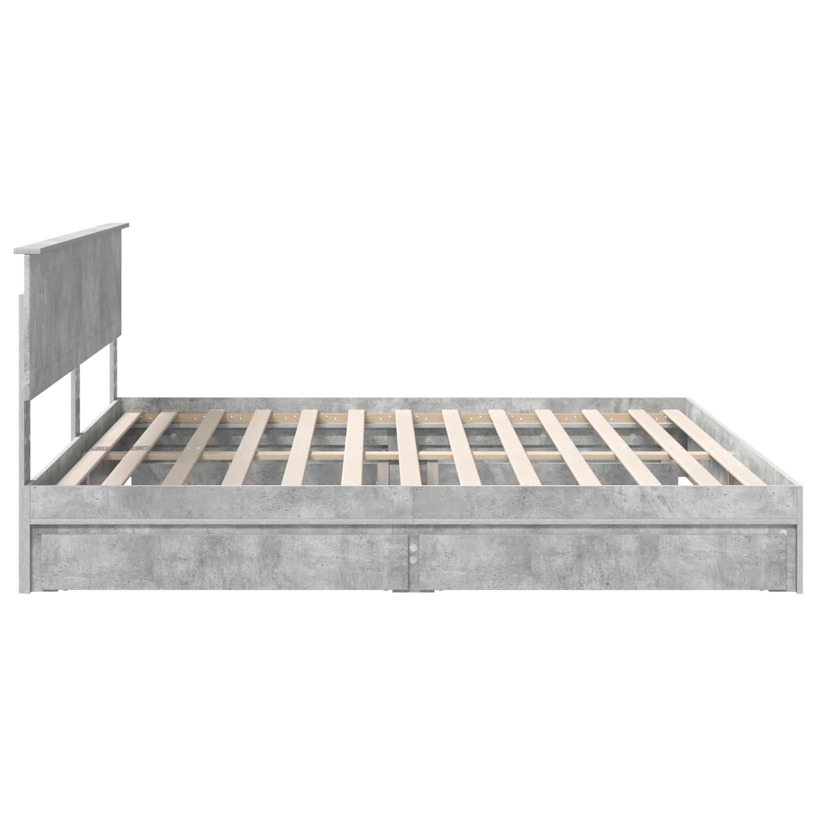 Krevet s od storage s uzglavljem Betonski sivi 200 x 200 cm