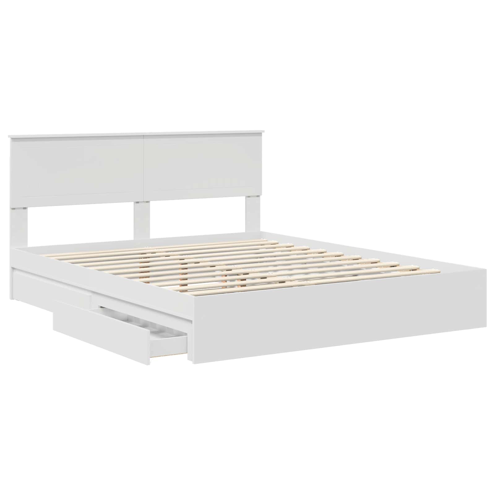 Krevet s od storage Bijelo 160 x 200 cm Konstruirano drvo