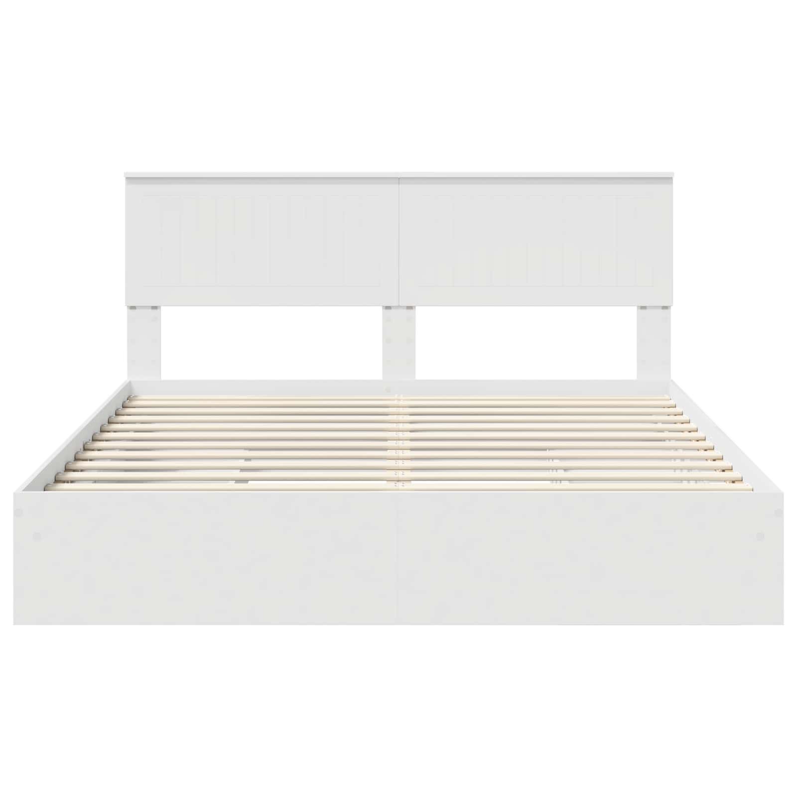 Krevet s od storage Bijelo 160 x 200 cm Konstruirano drvo