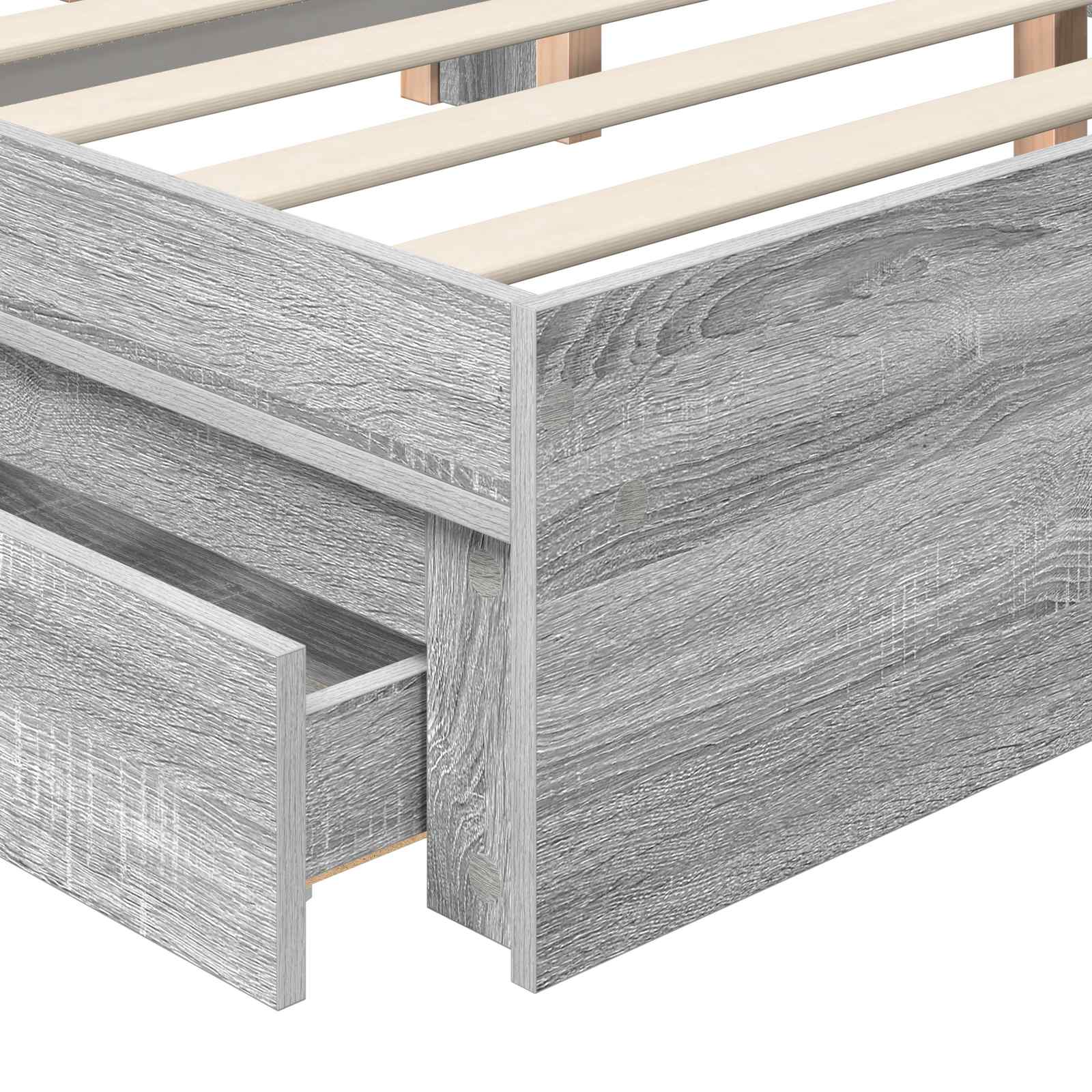 Krevet s od storage Siva Sonoma 160 x 200 cm Konstruirano drvo