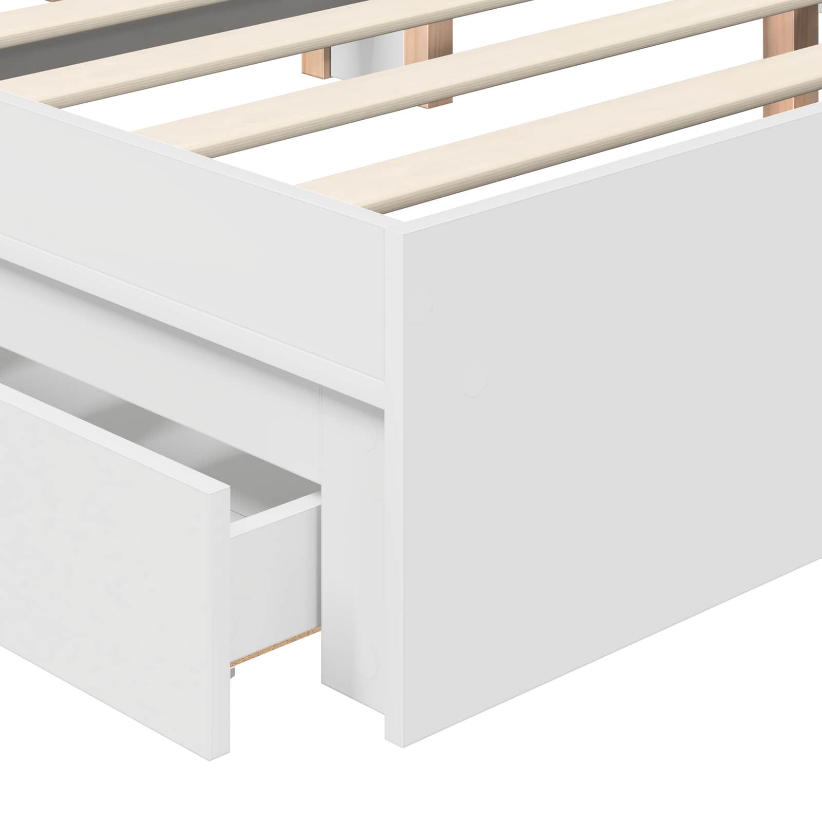 Krevet s od storage Bijelo 140 x 200 cm Konstruirano drvo