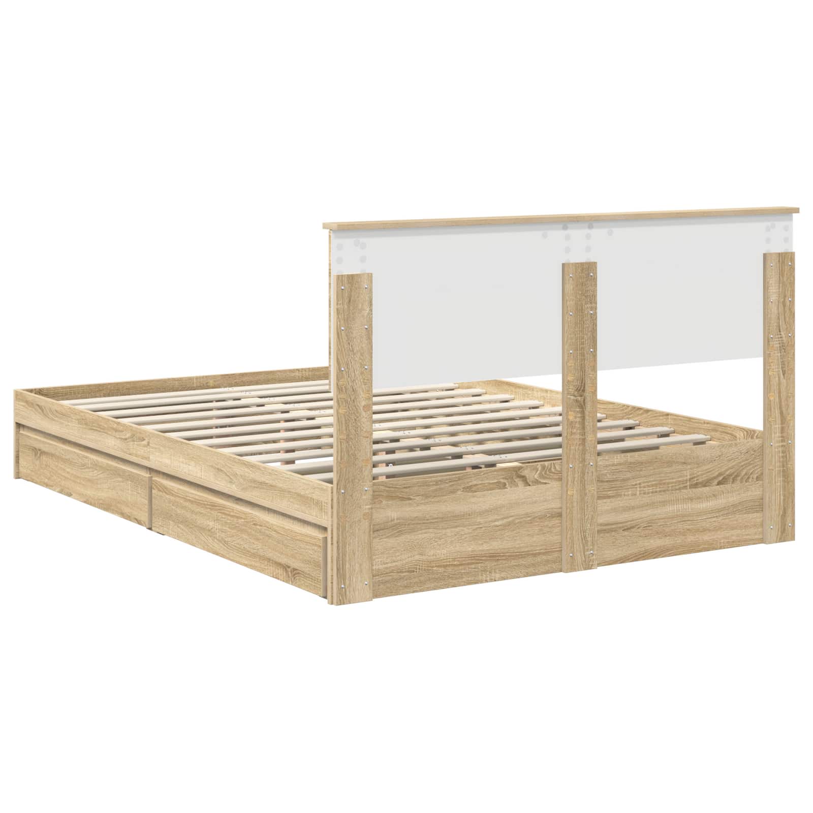 Krevet s od storage Sonoma hrast 140 x 200 cm Konstruirano drvo