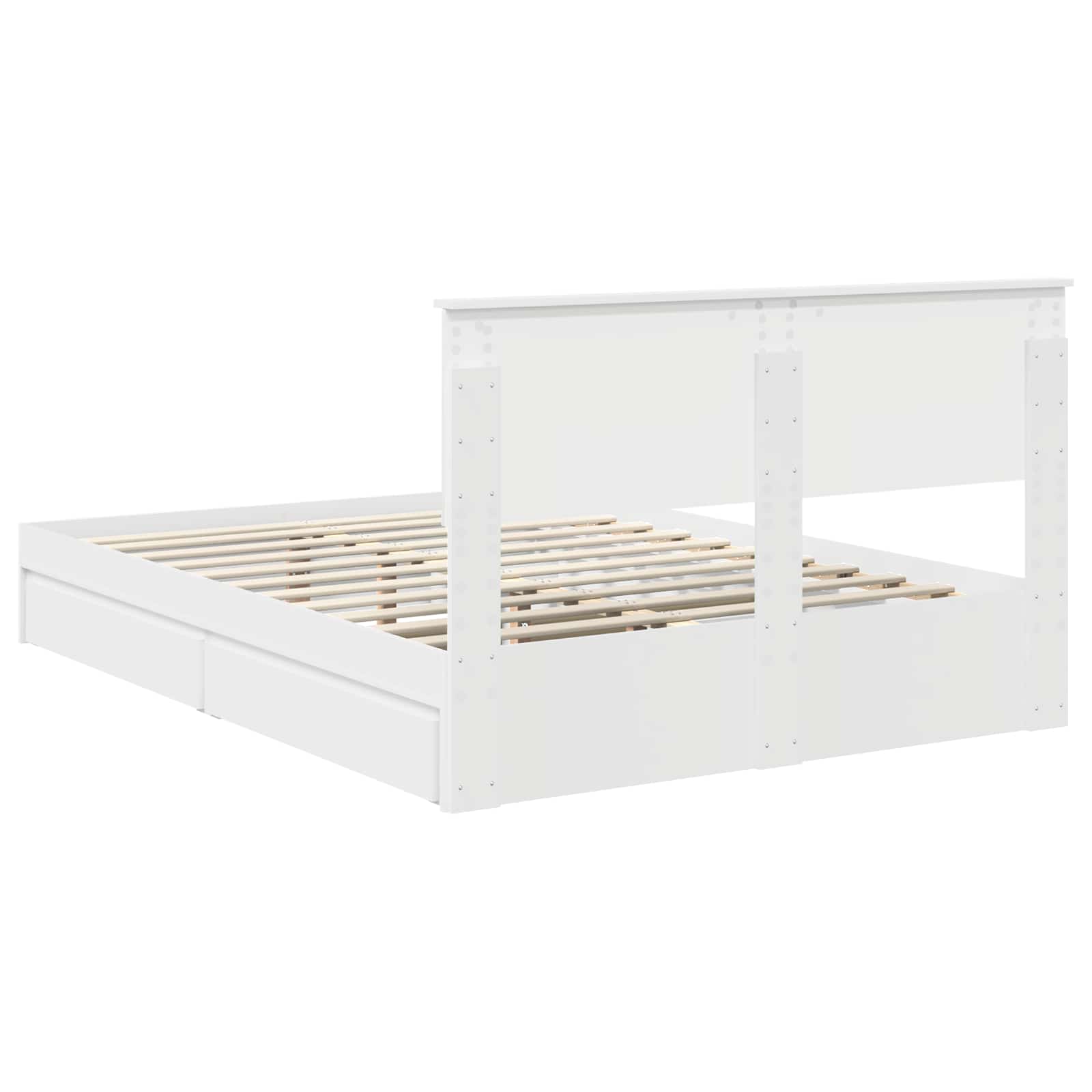 Krevet s od storage Bijelo 140 x 190 cm Konstruirano drvo