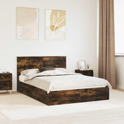Krevet s od storage s ladicama Dimljeni hrast 135 x 190 cm