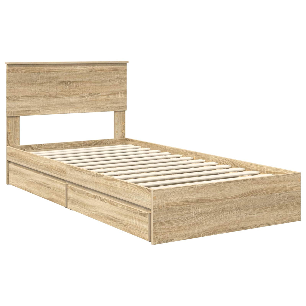 Krevet s od storage Sonoma hrast 100 x 200 cm Konstruirano drvo