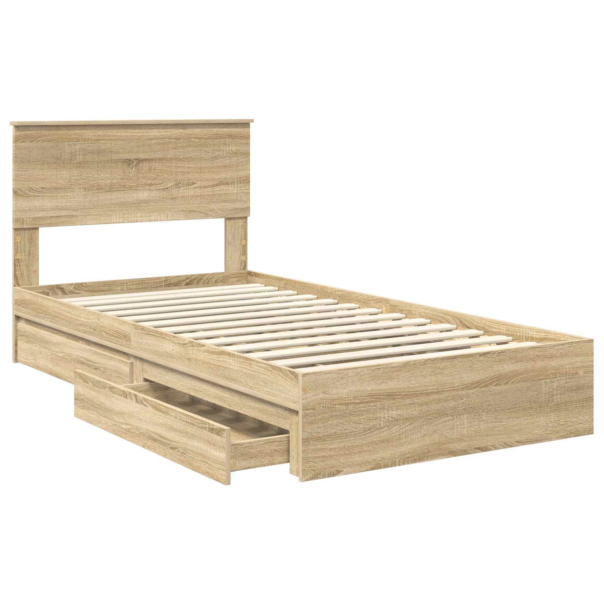 Krevet s od storage Sonoma hrast 100 x 200 cm Konstruirano drvo