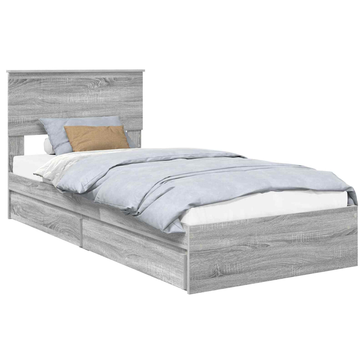 Krevet s od storage Siva Sonoma 90 x 200 cm Konstruirano drvo
