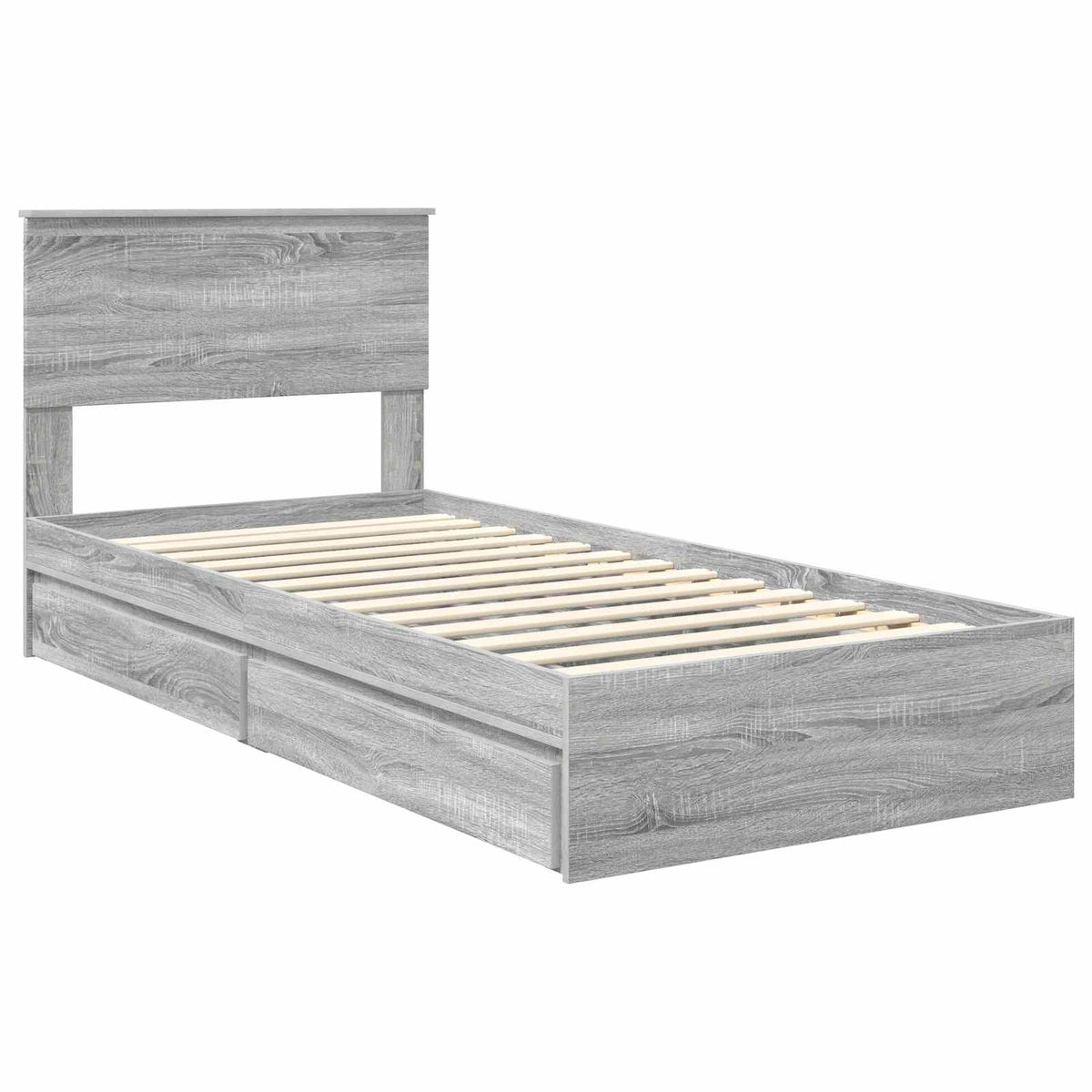 Krevet s od storage Siva Sonoma 90 x 200 cm Konstruirano drvo