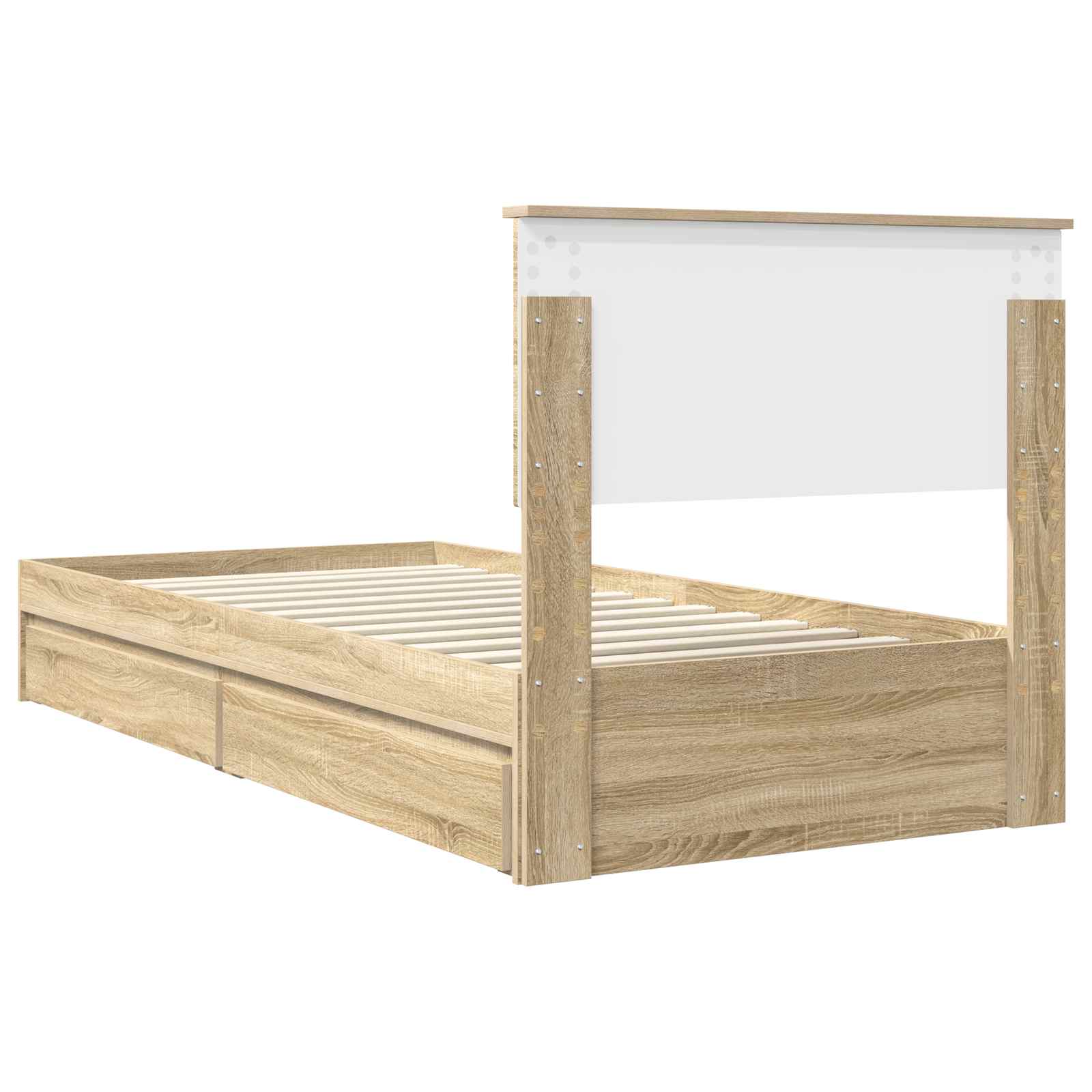 Krevet s od storage Sonoma hrast 90 x 190 cm Konstruirano drvo