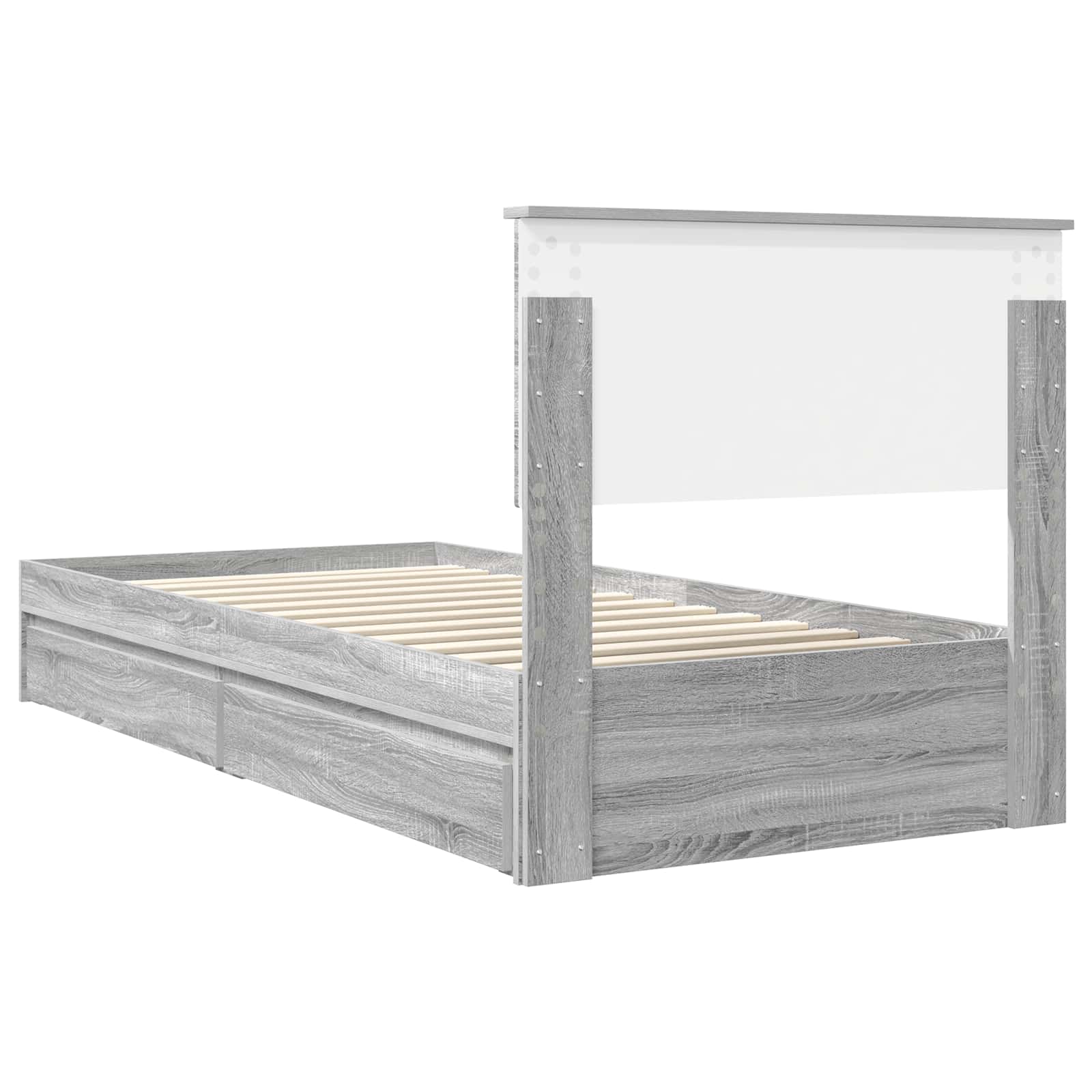 Krevet s od storage Siva Sonoma 90 x 190 cm Konstruirano drvo