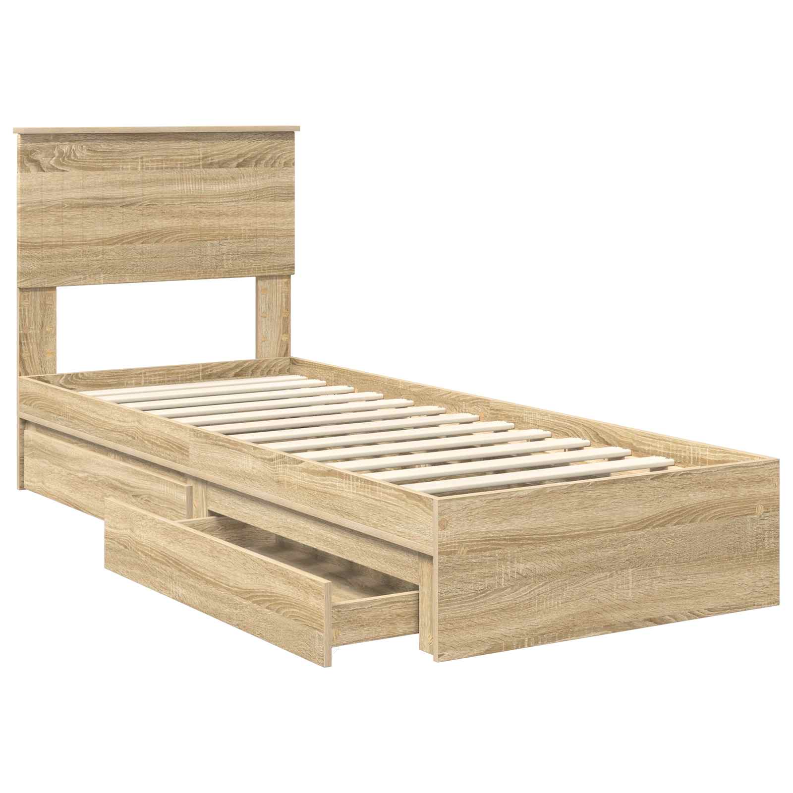 Krevet s od storage Sonoma hrast 75 x 190 cm Konstruirano drvo