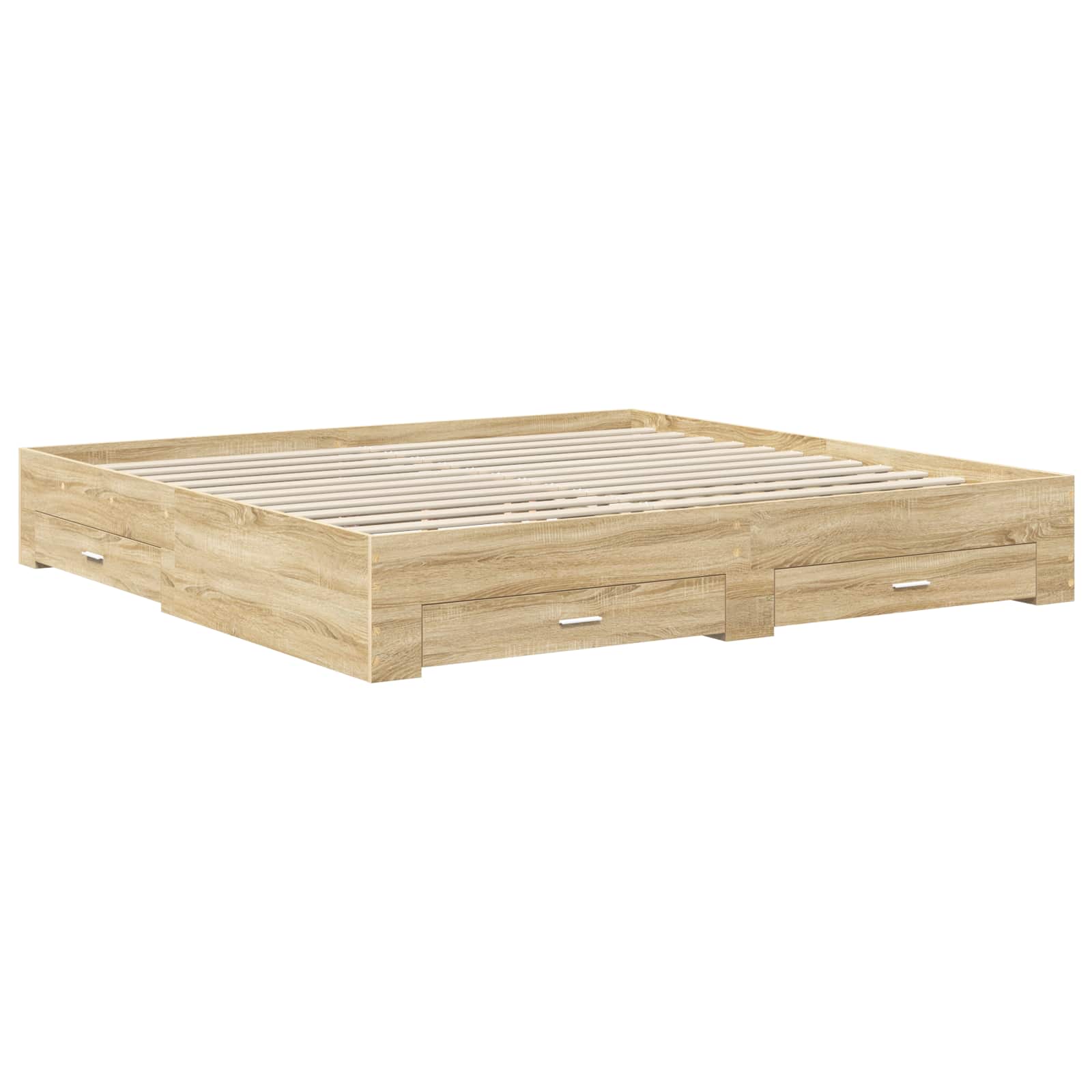 Krevetna konstrukcija s uzglavljem Sonoma hrast 200 x 200 cm