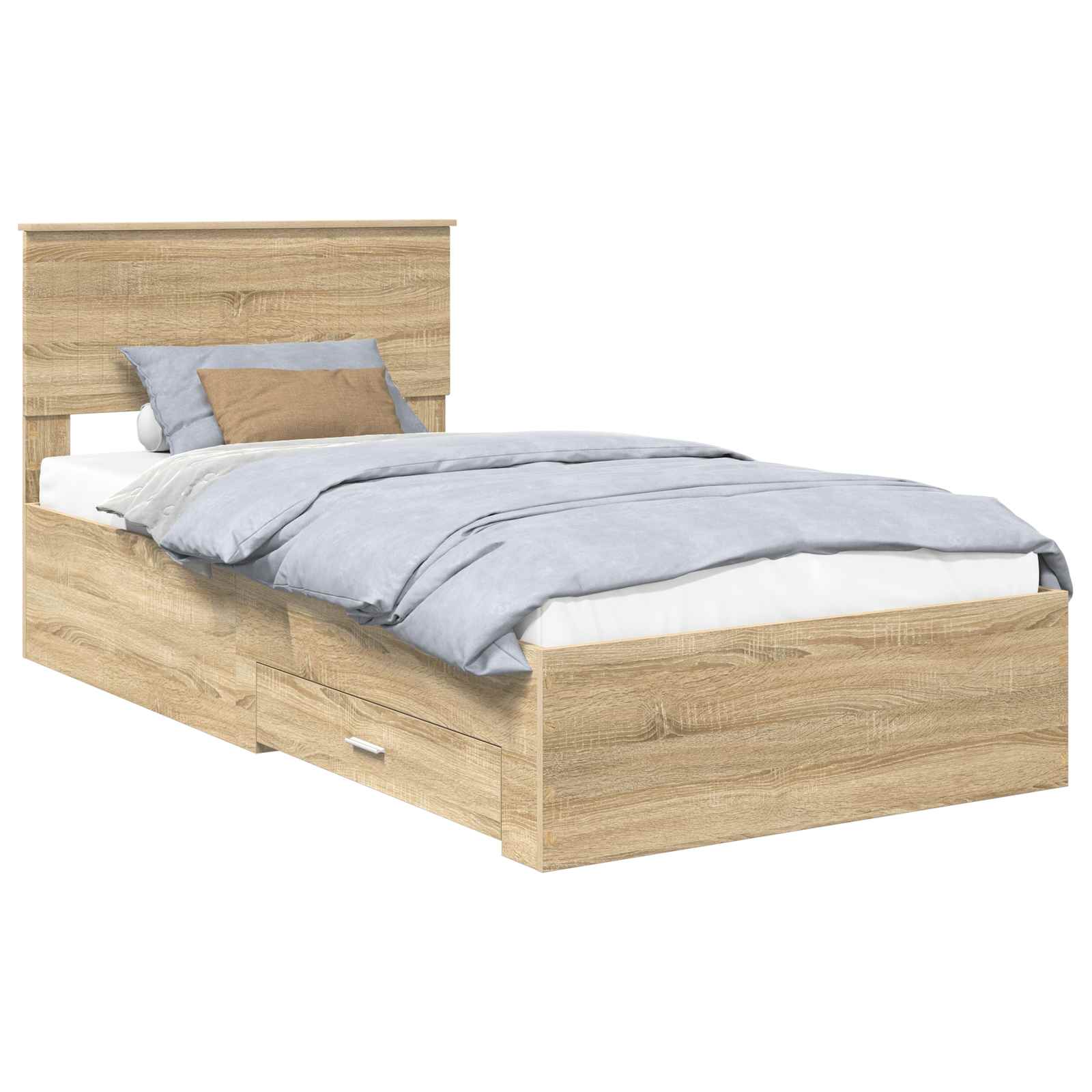 Krevetna konstrukcija s uzglavljem Sonoma hrast 100 x 200 cm