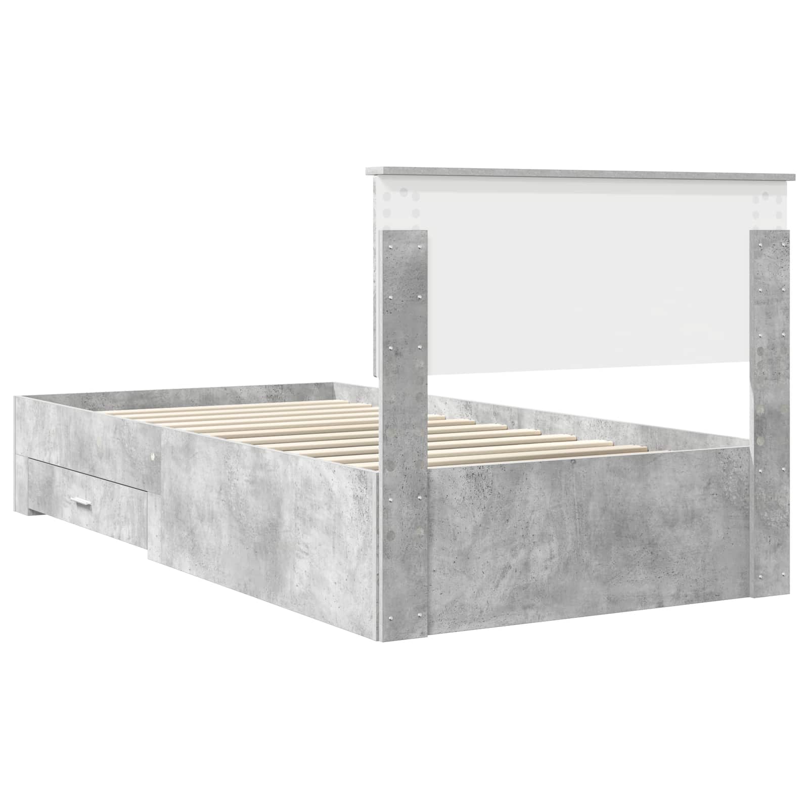 Krevetna konstrukcija s uzglavljem Betonski sivi 100 x 200 cm