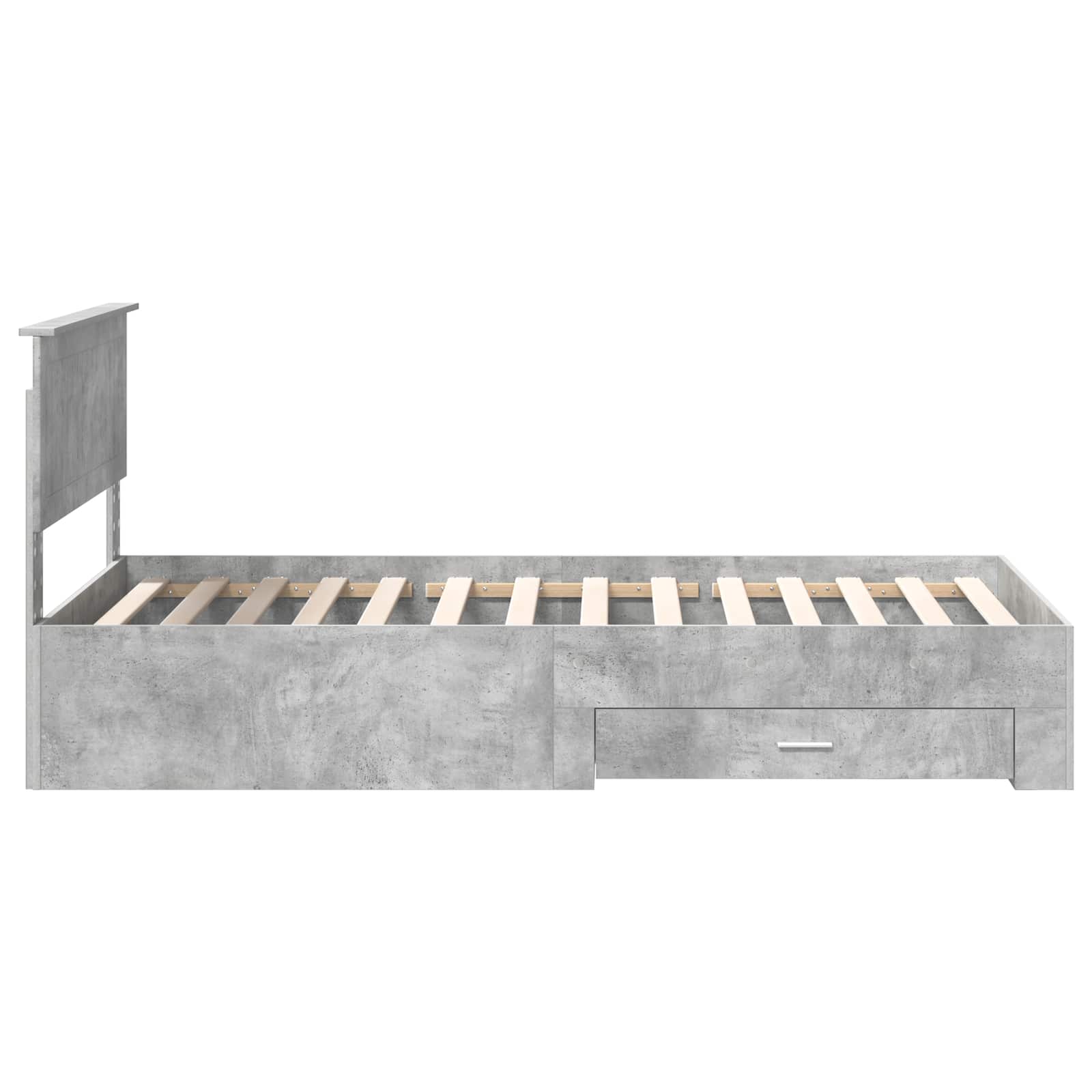 Krevetna konstrukcija s uzglavljem Betonski sivi 100 x 200 cm