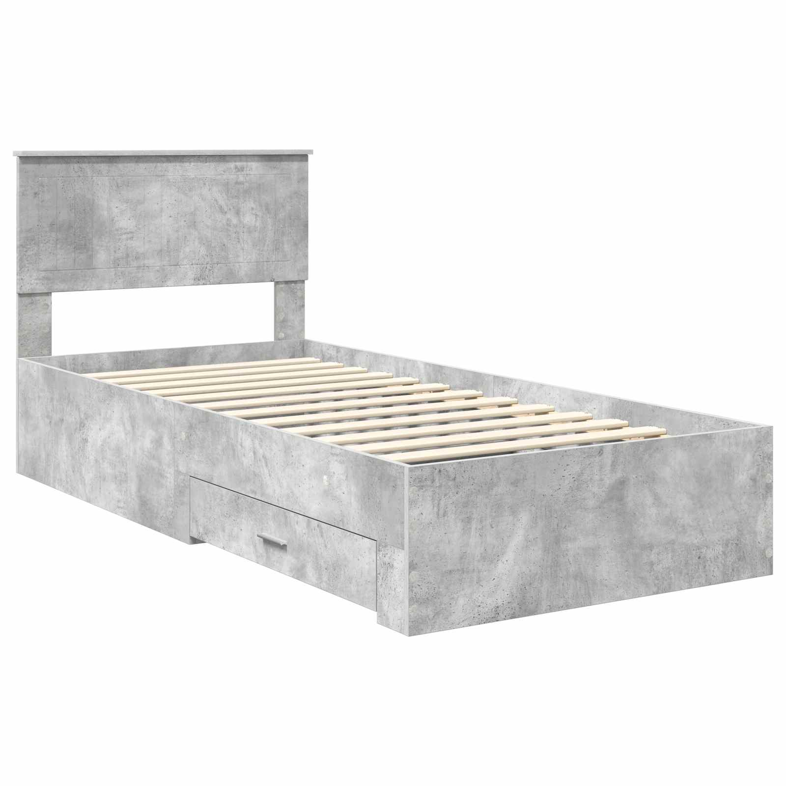 Krevetna konstrukcija s uzglavljem Betonski sivi 90 x 200 cm