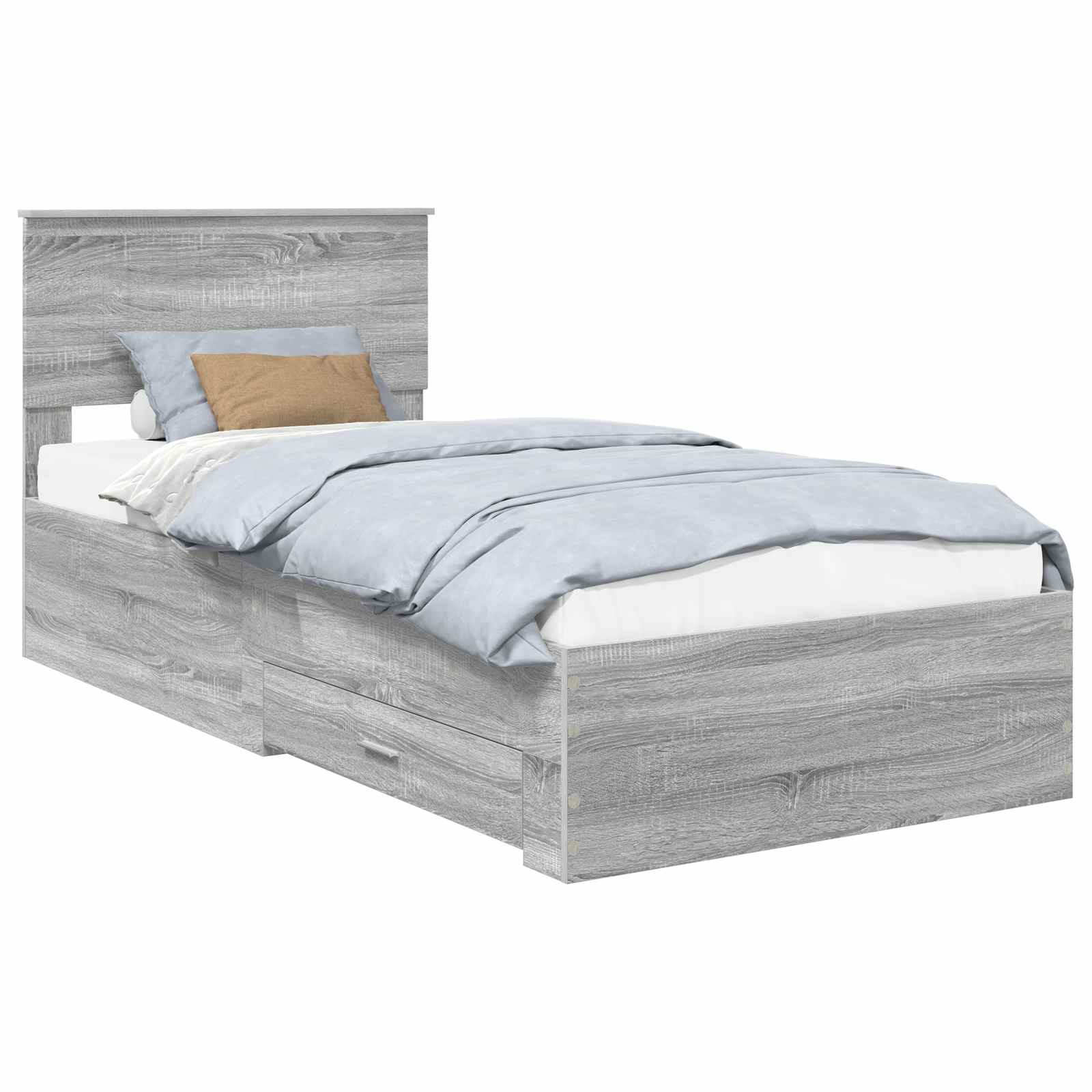 Krevetna konstrukcija Siva Sonoma 90 x 190 cm Konstruirano drvo
