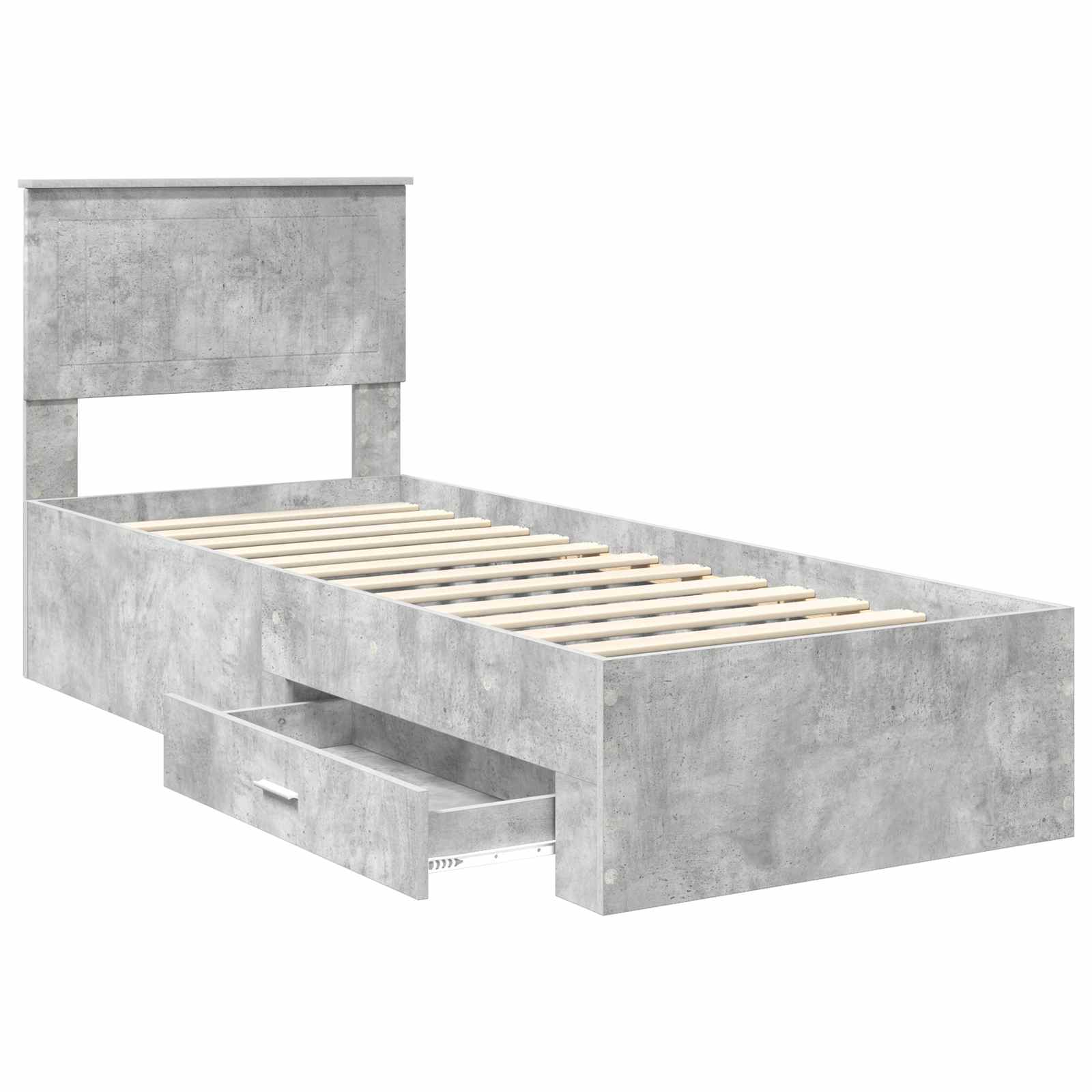 Krevetna konstrukcija Betonski sivi i srebrna 70 x 190 cm