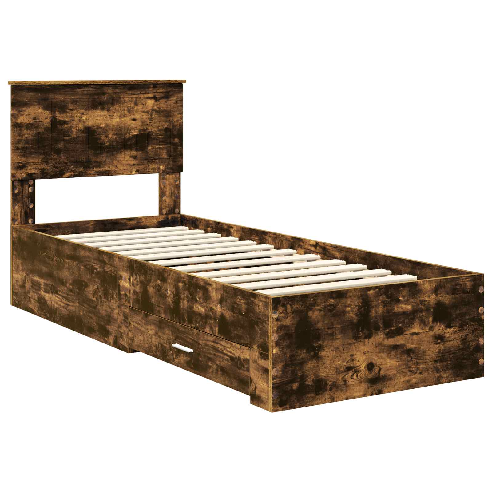Krevetna konstrukcija Dimljeni hrast i srebrna 75 x 190 cm