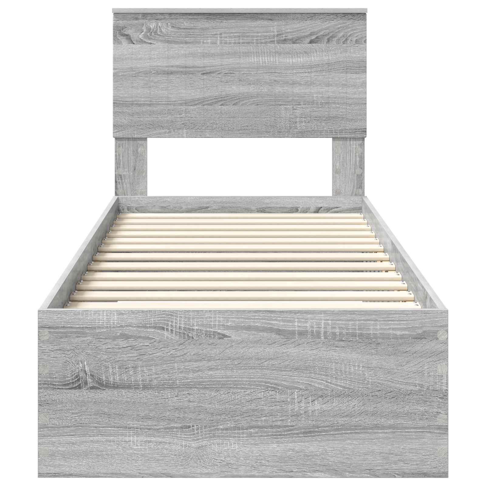 Krevetna konstrukcija Sivi Sonoma i srebrna 75 x 190 cm