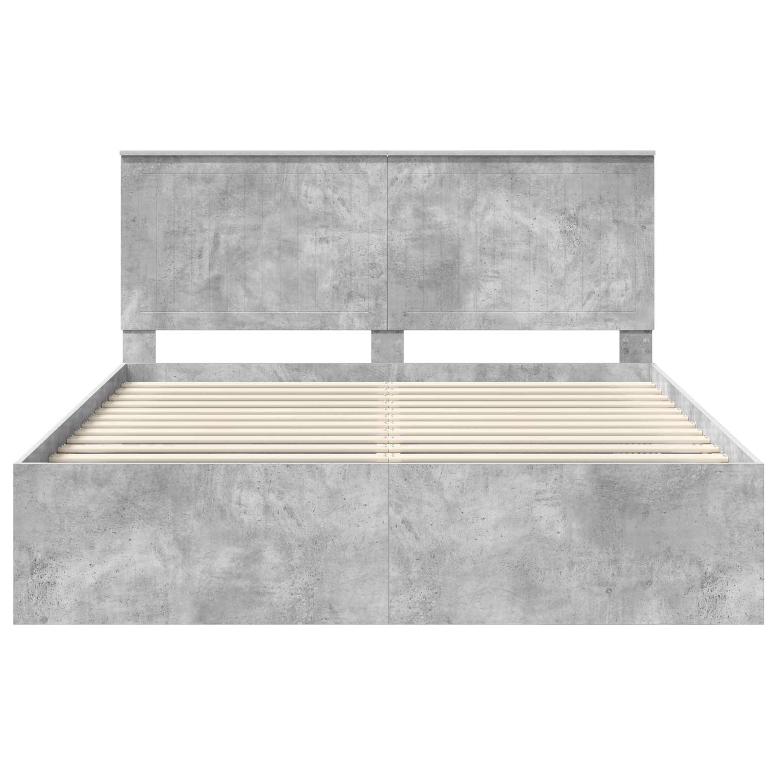 Krevetna konstrukcija Beton 160 x 200 cm Čvrsto borovo drvo