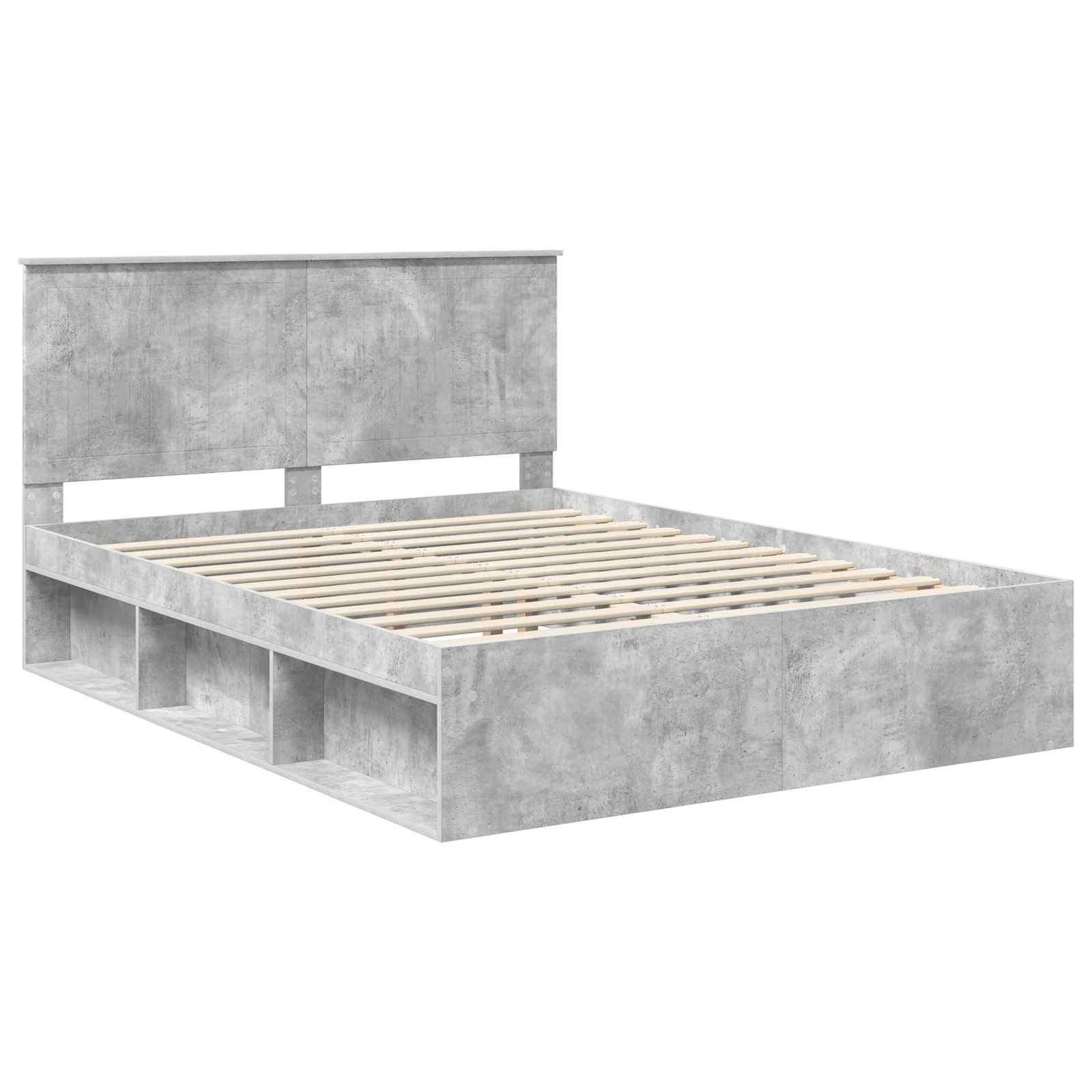 Krevetna konstrukcija s uzglavljem Betonska siva 150 x 200 cm