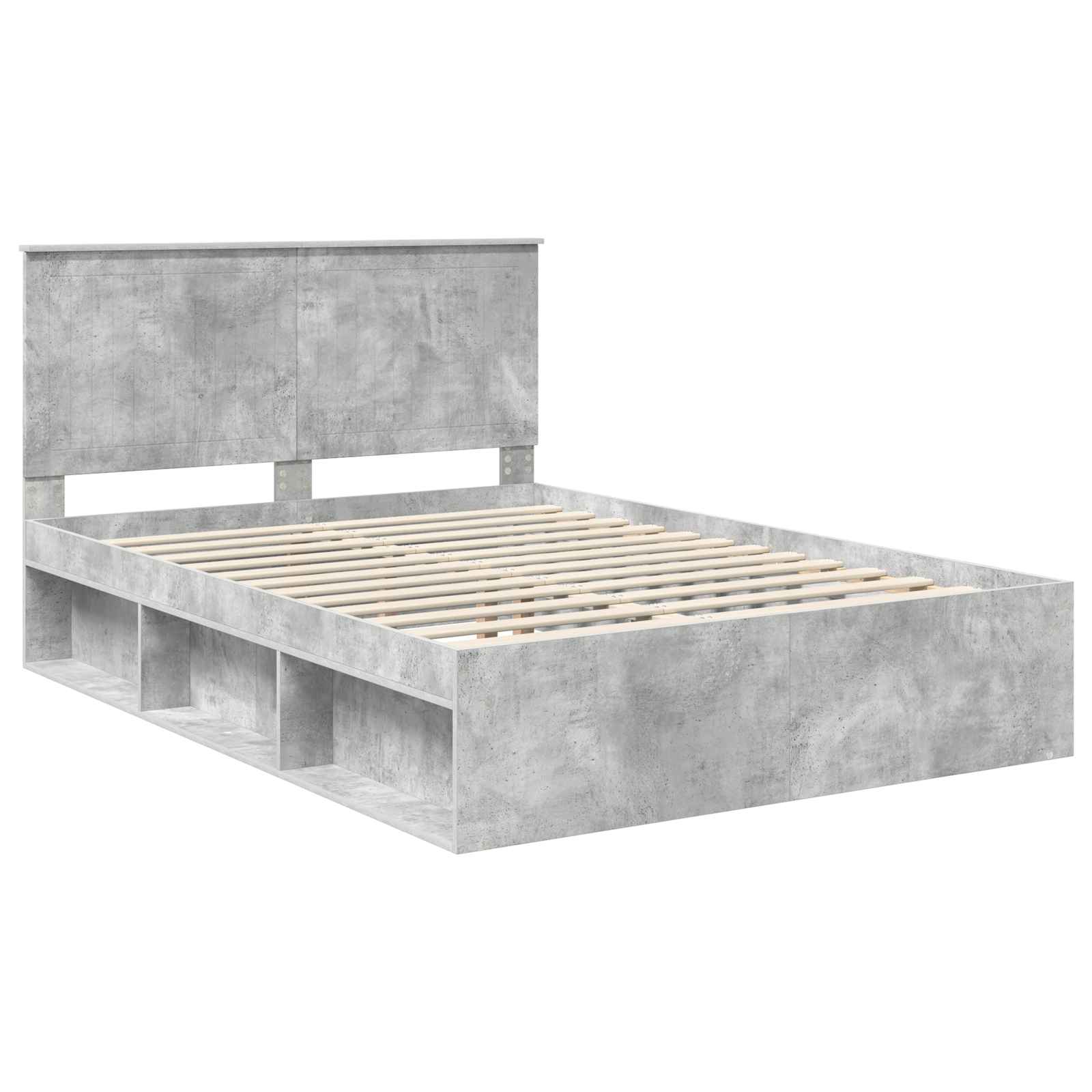 Krevetna konstrukcija s uzglavljem Betonska siva 135 x 190 cm
