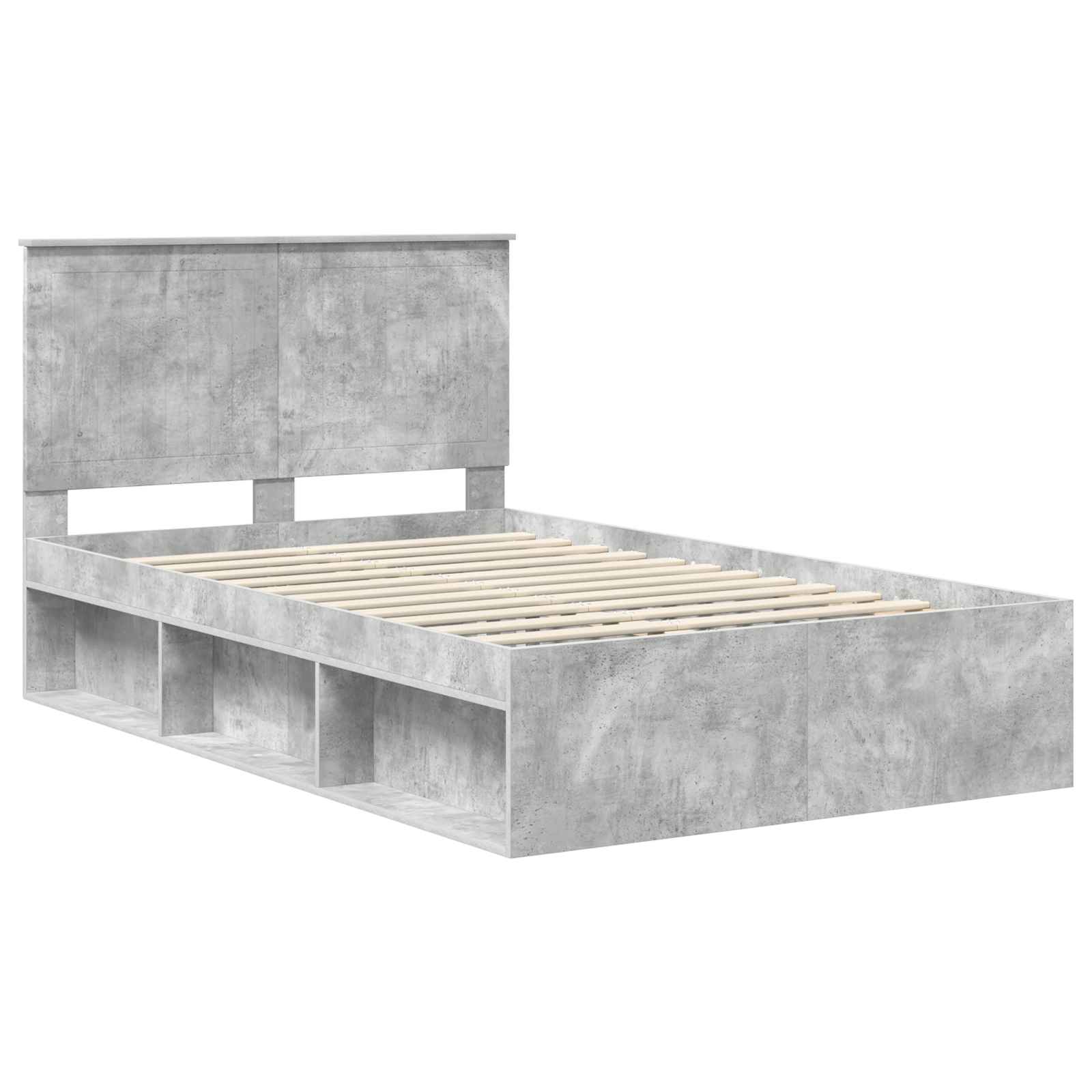 Krevetna konstrukcija Beton 120 x 200 cm Čvrsto borovo drvo