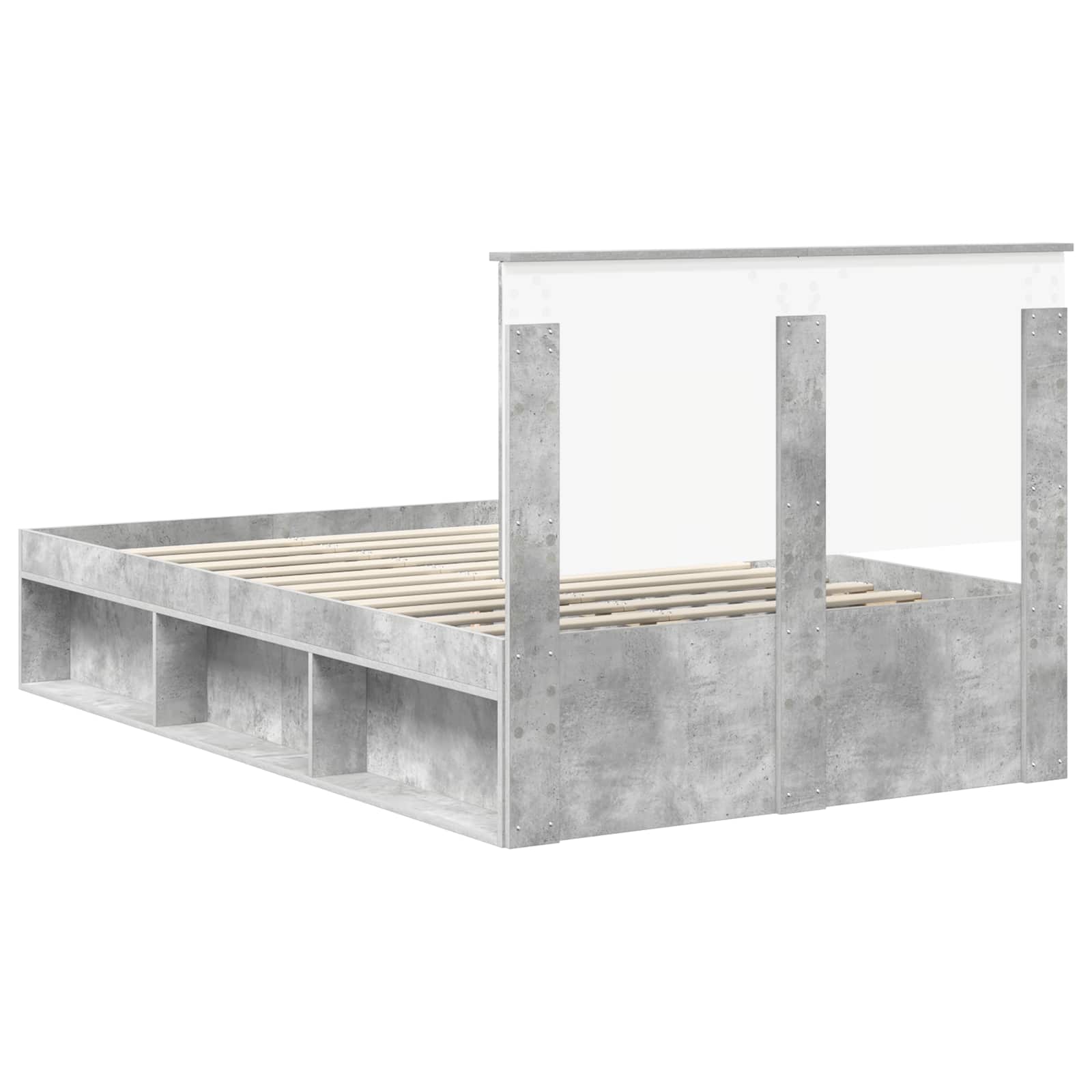 Krevetna konstrukcija Beton 120 x 190 cm Čvrsto borovo drvo