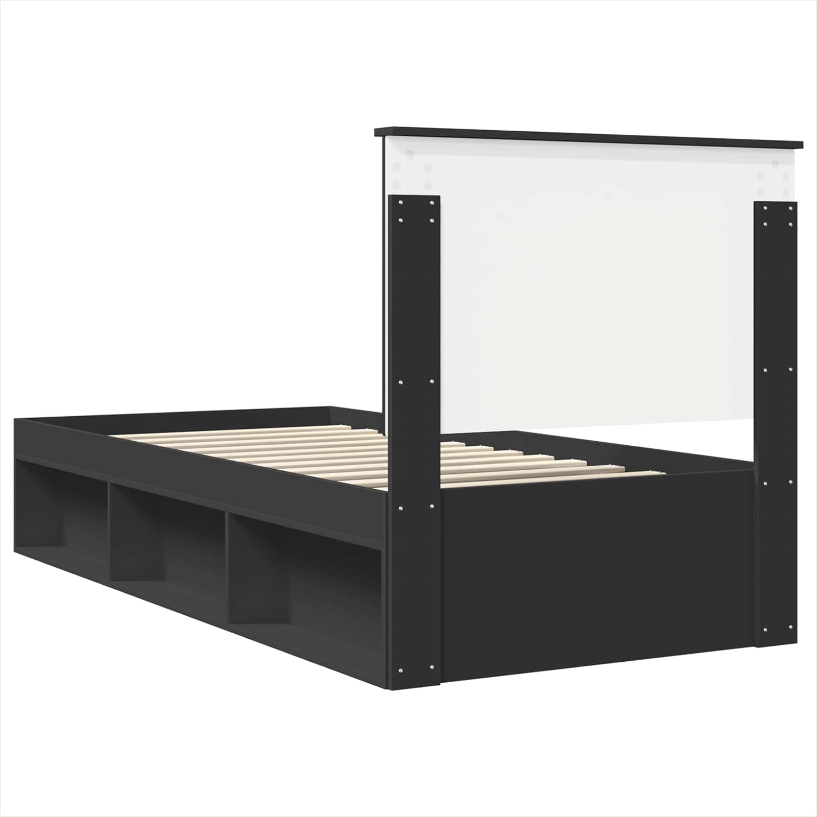 Krevetna konstrukcija Crna 90 x 200 cm Čvrsto borovo drvo