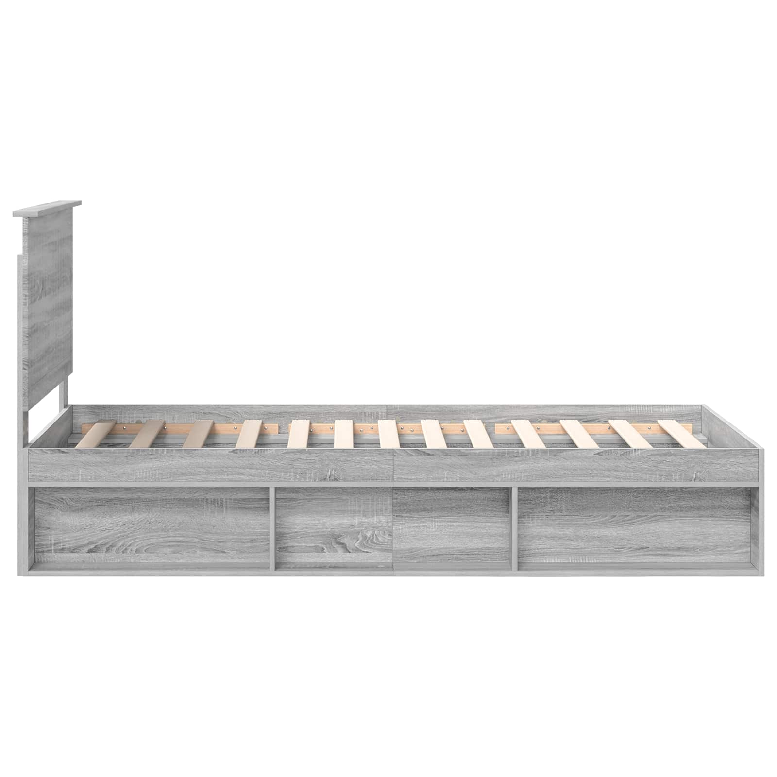 Krevetna konstrukcija s uzglavljem Siva Sonoma 90 x 190 cm